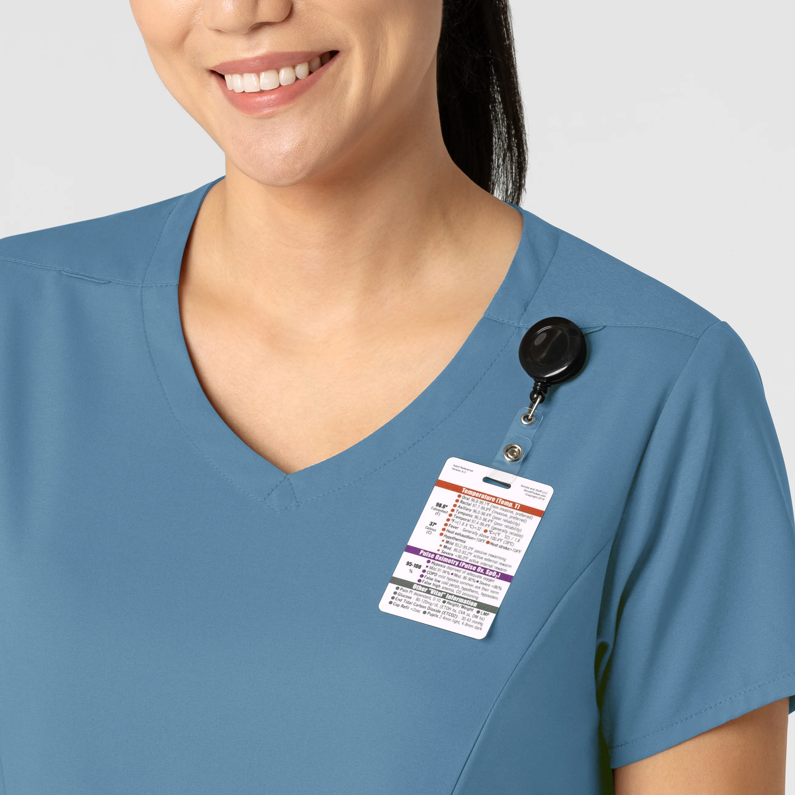 Boundless Women's 2-Pocket V-Neck Scrub Top - Pacific Blue - Image 6