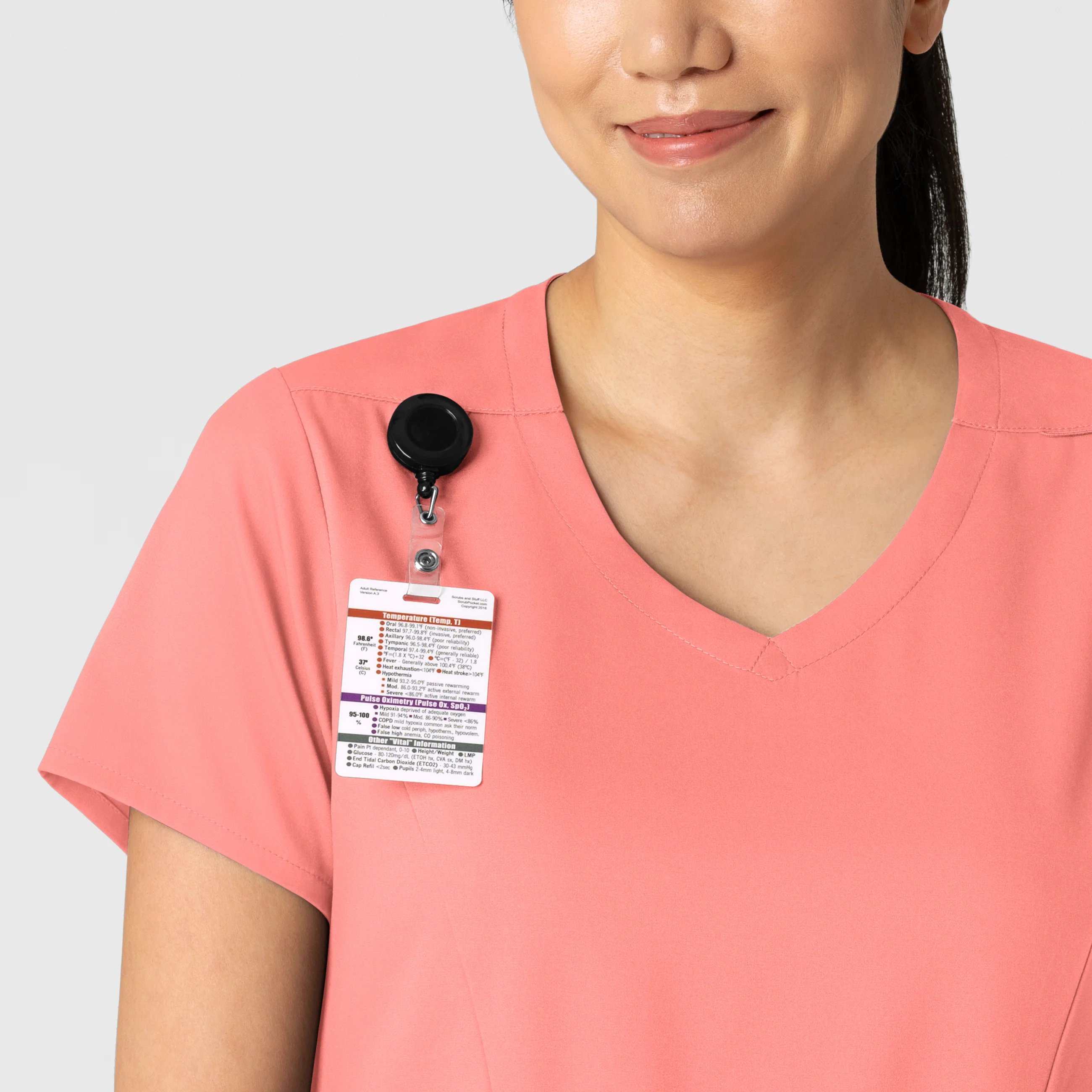 Boundless Women's 2-Pocket V-Neck Scrub Top - Paradise Pink - Image 5