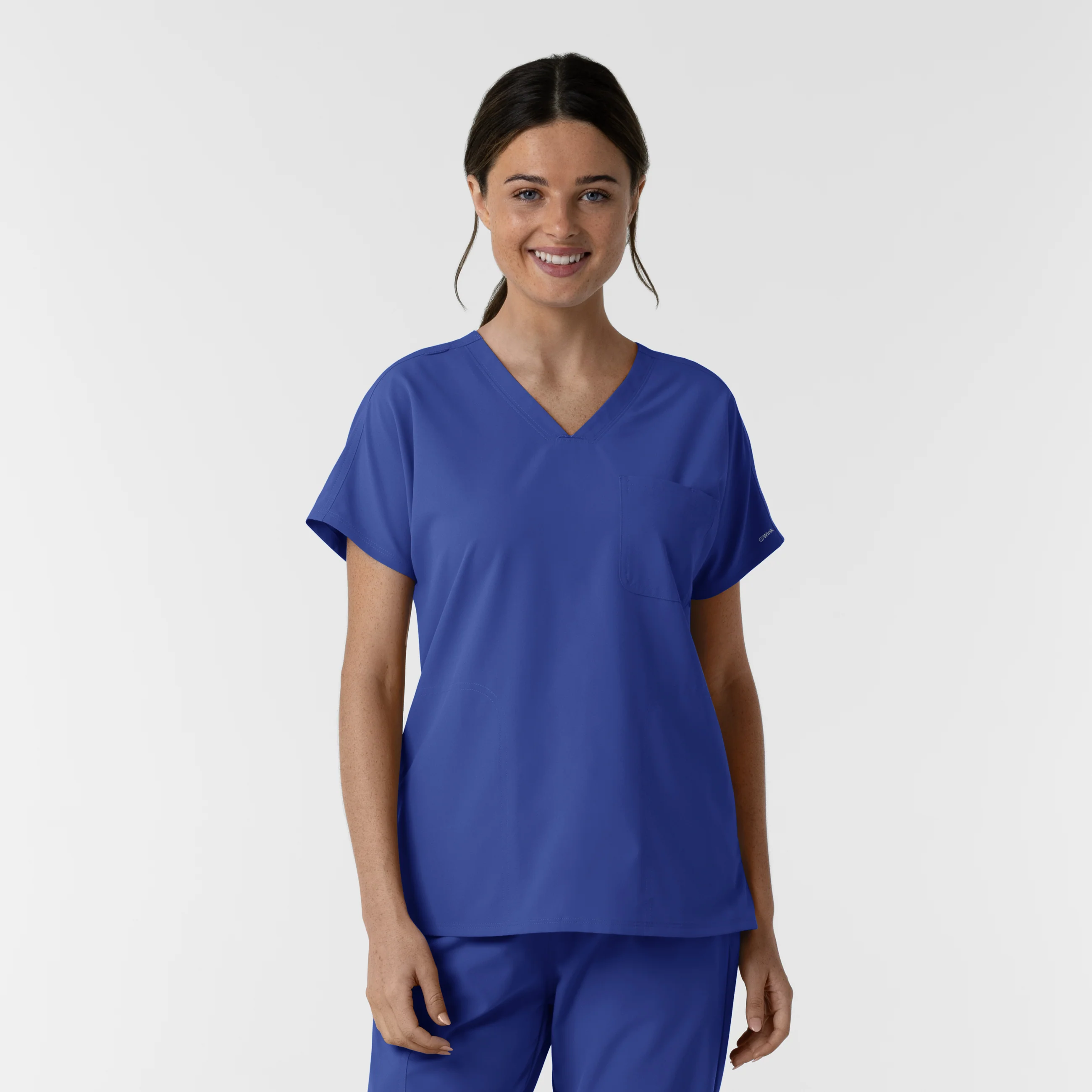 NURTUR Women's Drop Shoulder Tunic Scrub Top - Galaxy Blue