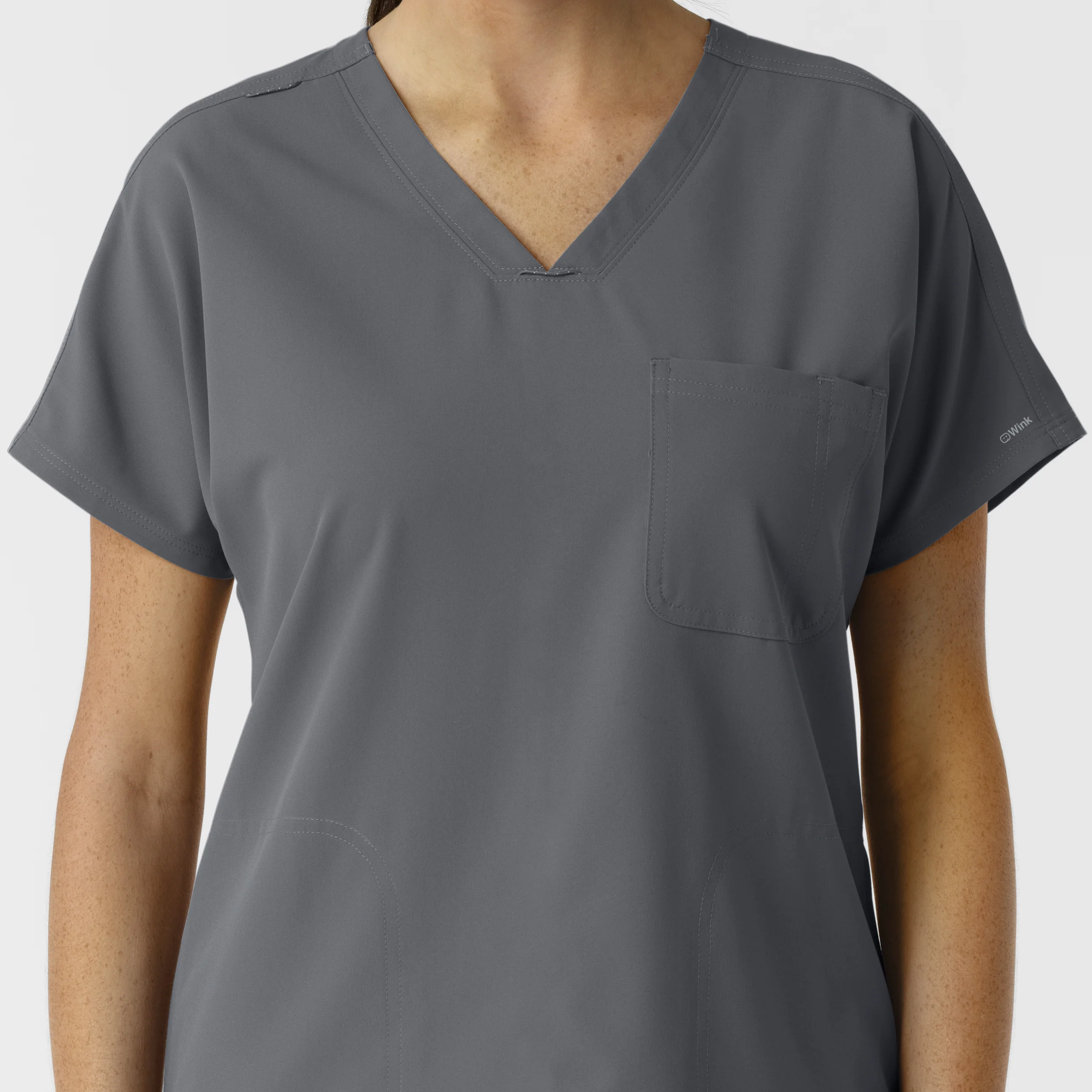 NURTUR Women's Drop Shoulder Tunic Scrub Top - Pewter - Image 5