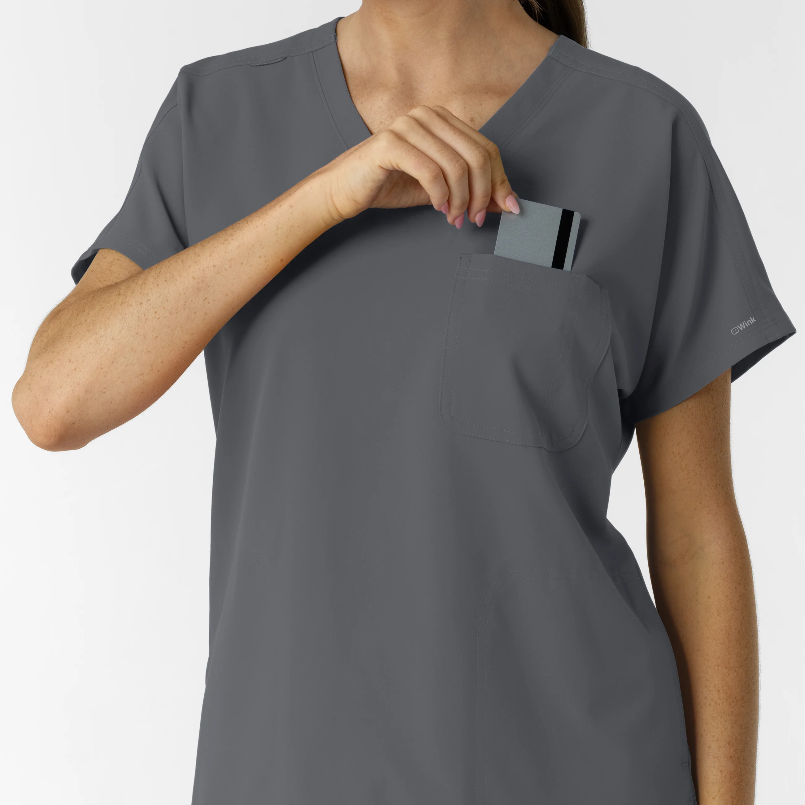 NURTUR Women's Drop Shoulder Tunic Scrub Top - Pewter - Image 7