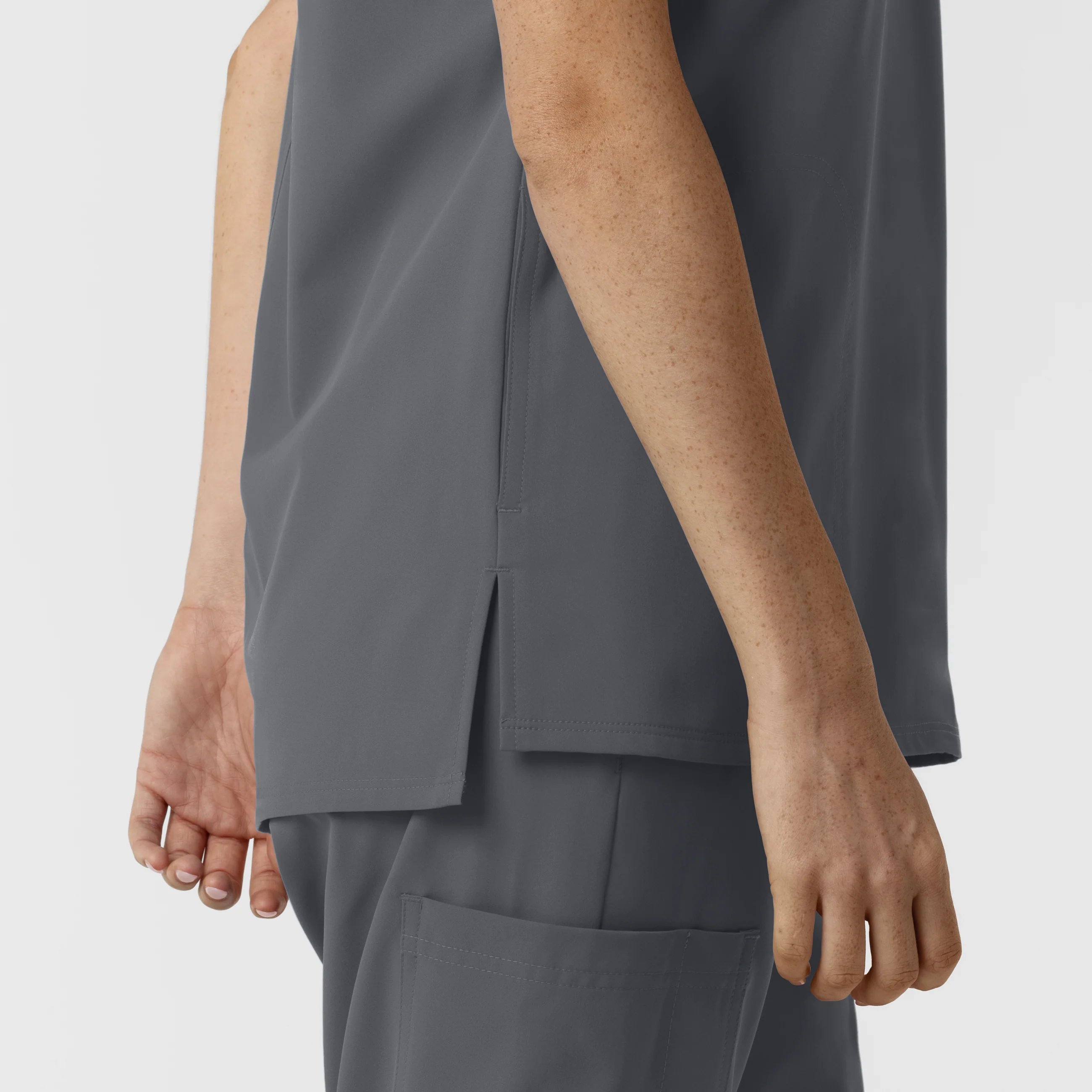 NURTUR Women's Drop Shoulder Tunic Scrub Top - Pewter - Image 9