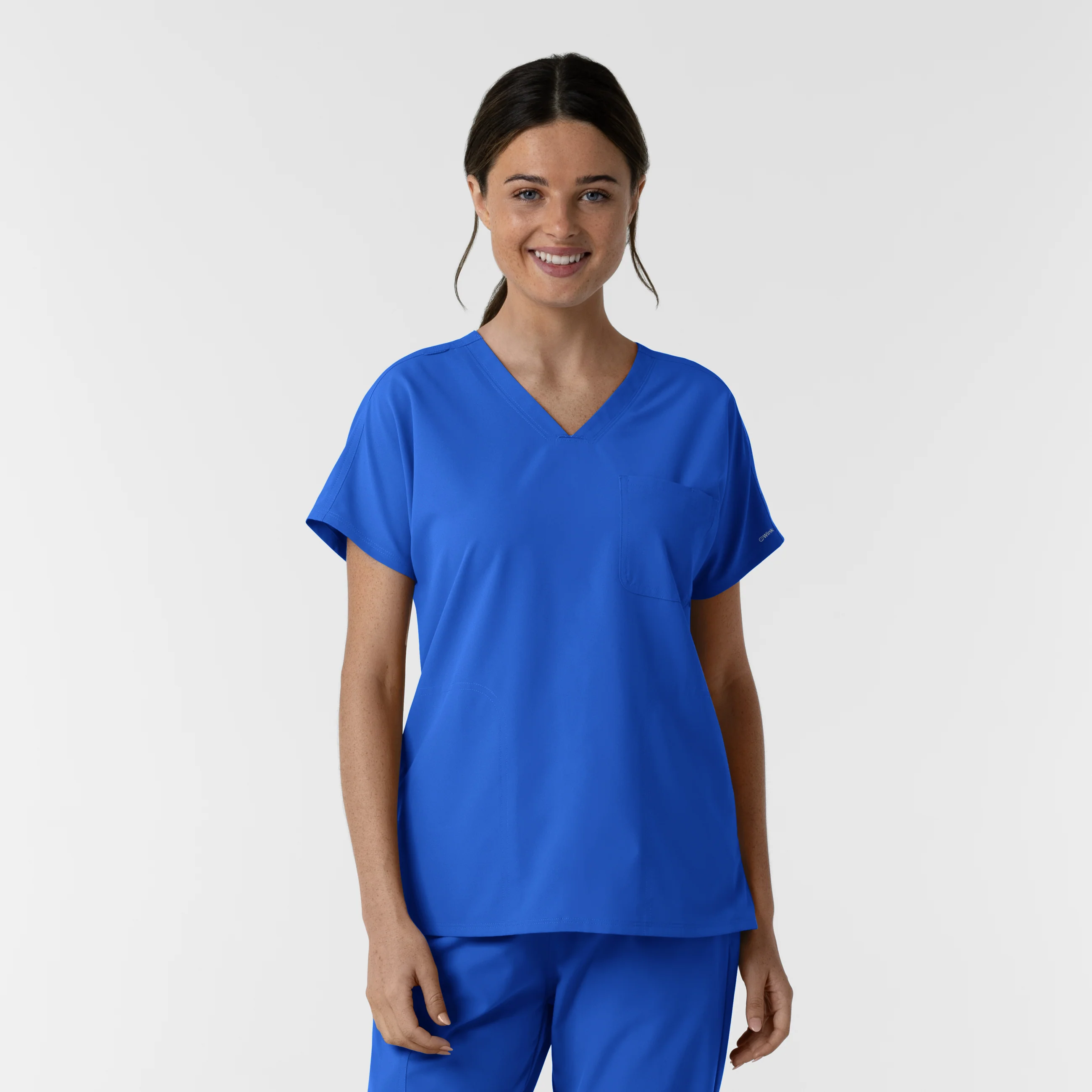 NURTUR Women's Drop Shoulder Tunic Scrub Top - Royal