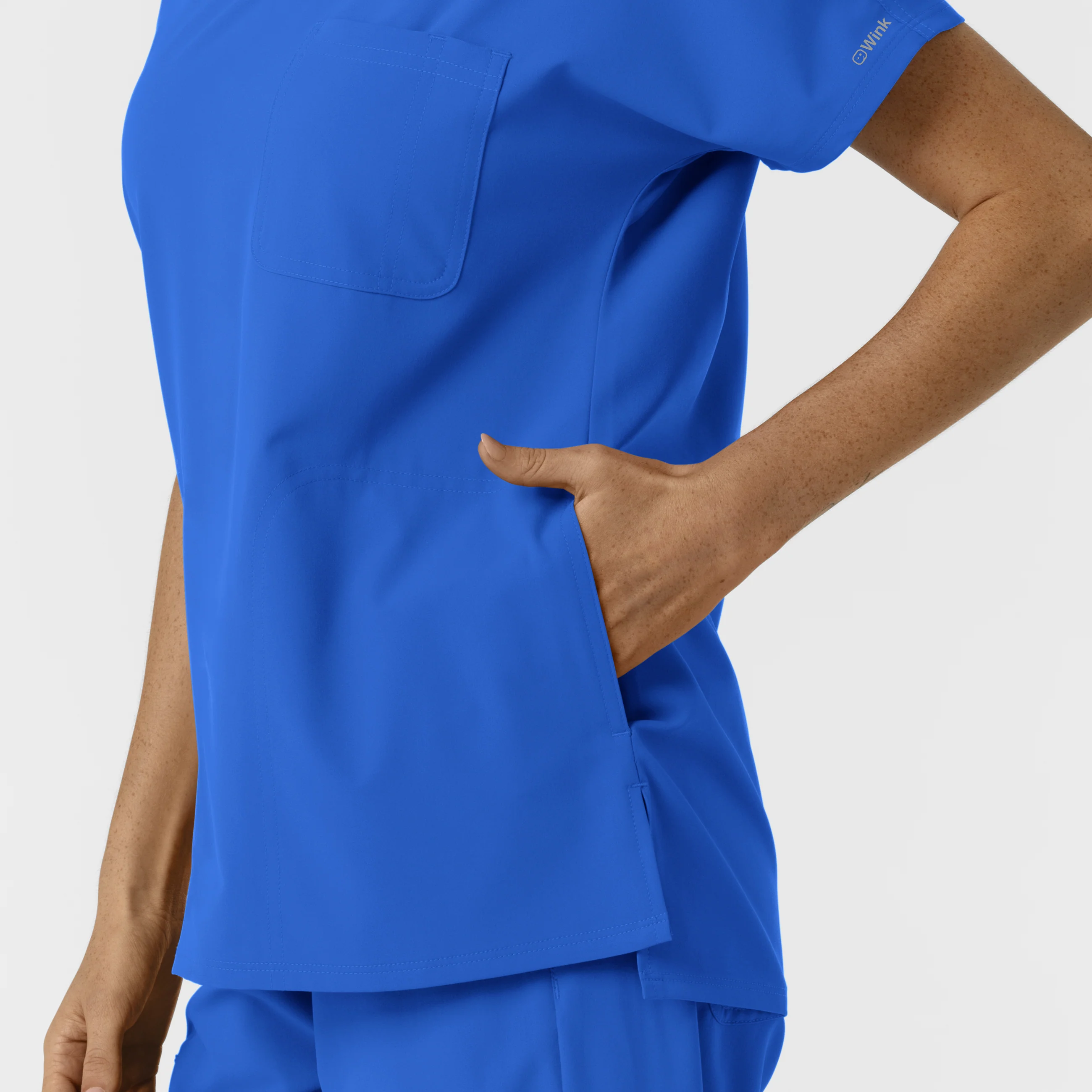 NURTUR Women's Drop Shoulder Tunic Scrub Top - Royal - Image 7