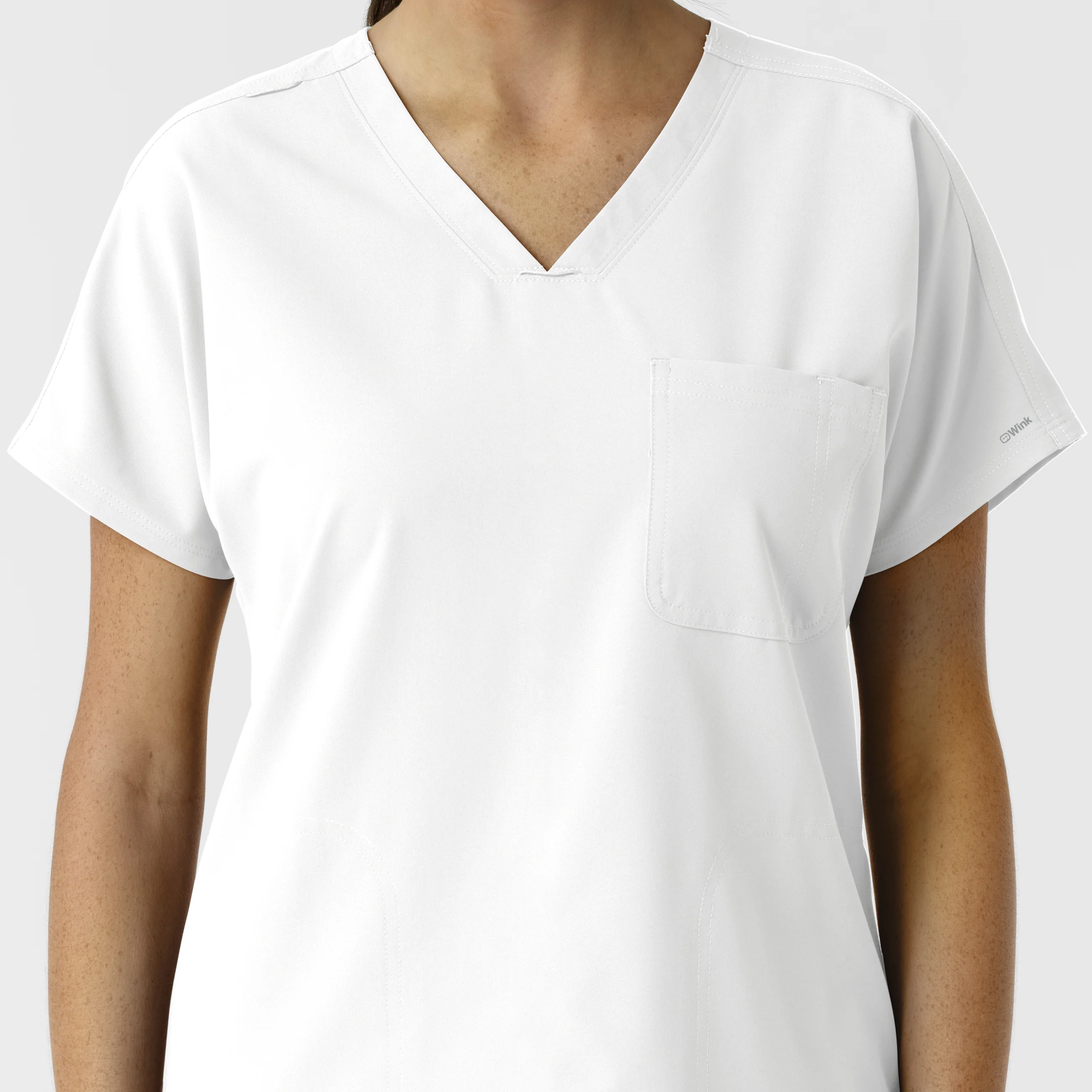 NURTUR Women's Drop Shoulder Tunic Scrub Top - White - Image 5