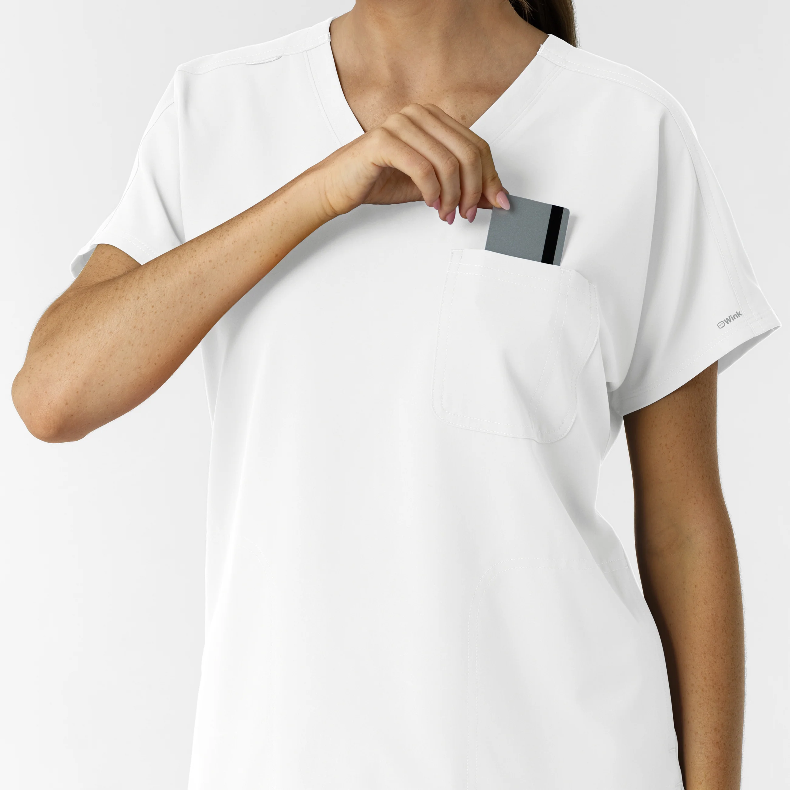 NURTUR Women's Drop Shoulder Tunic Scrub Top - White - Image 7