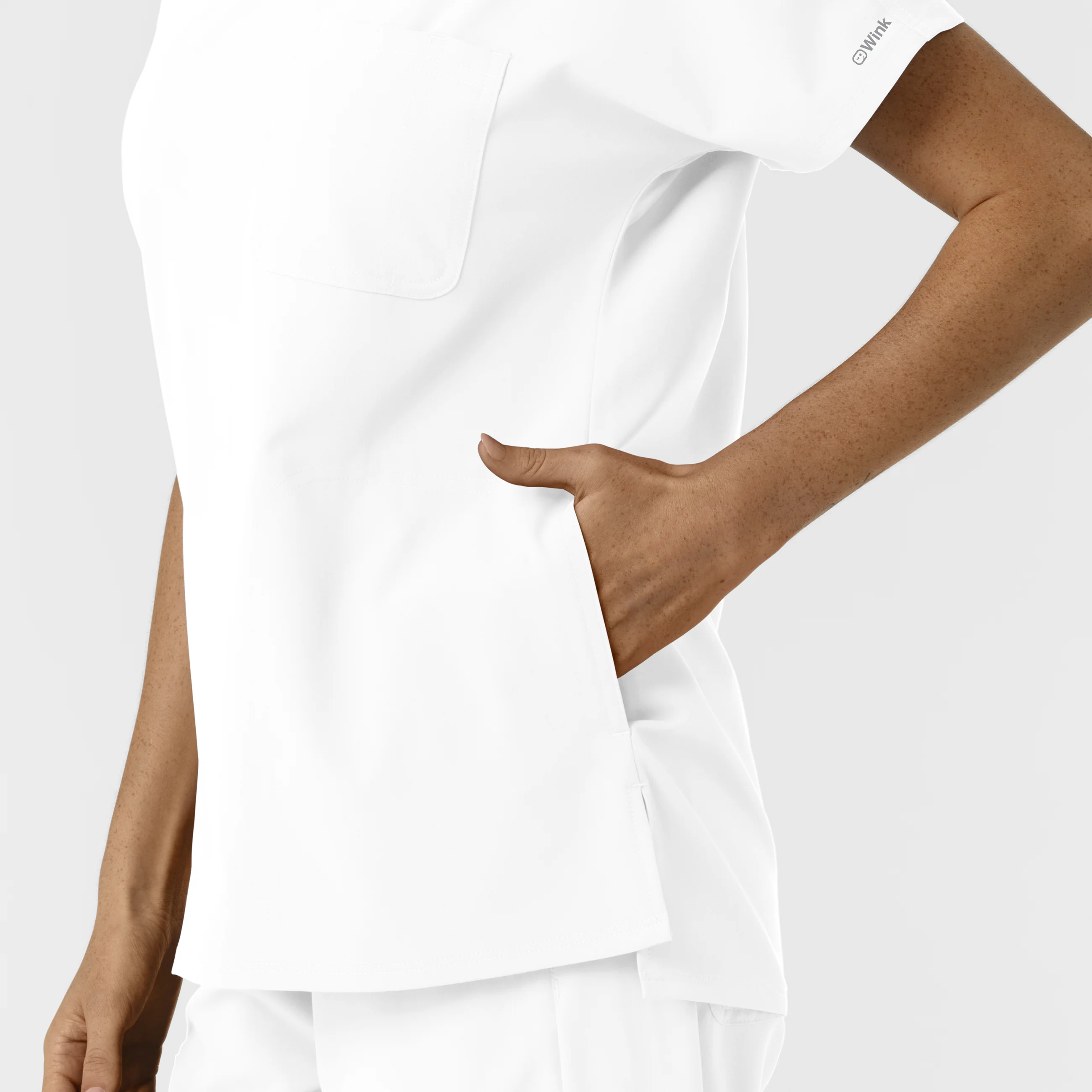 NURTUR Women's Drop Shoulder Tunic Scrub Top - White - Image 8