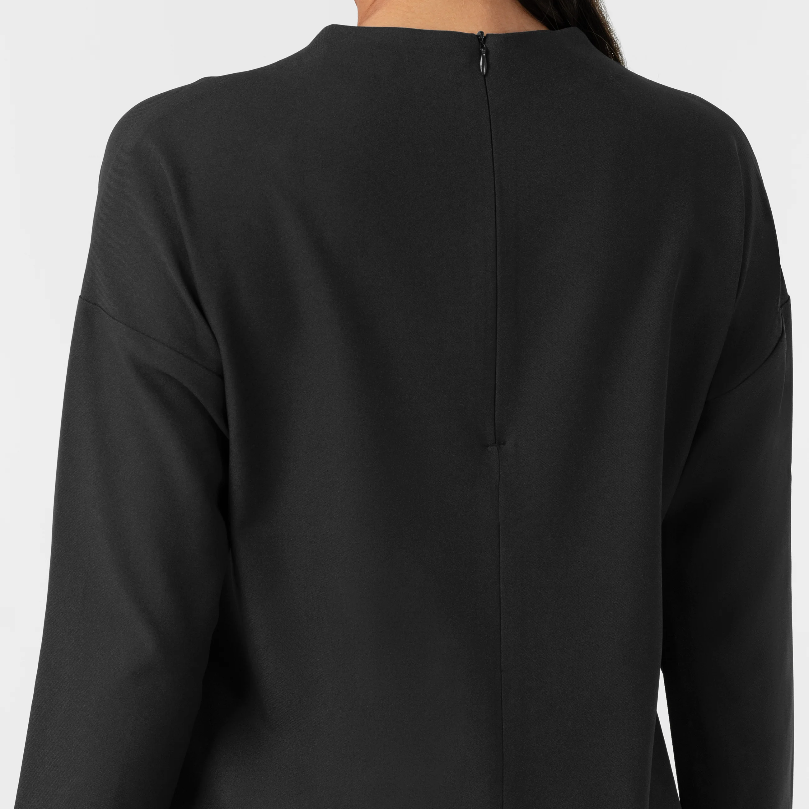 BLK Edit Women's Mock Neck 3/4 Sleeve Scrub Blouse - Black - Image 7
