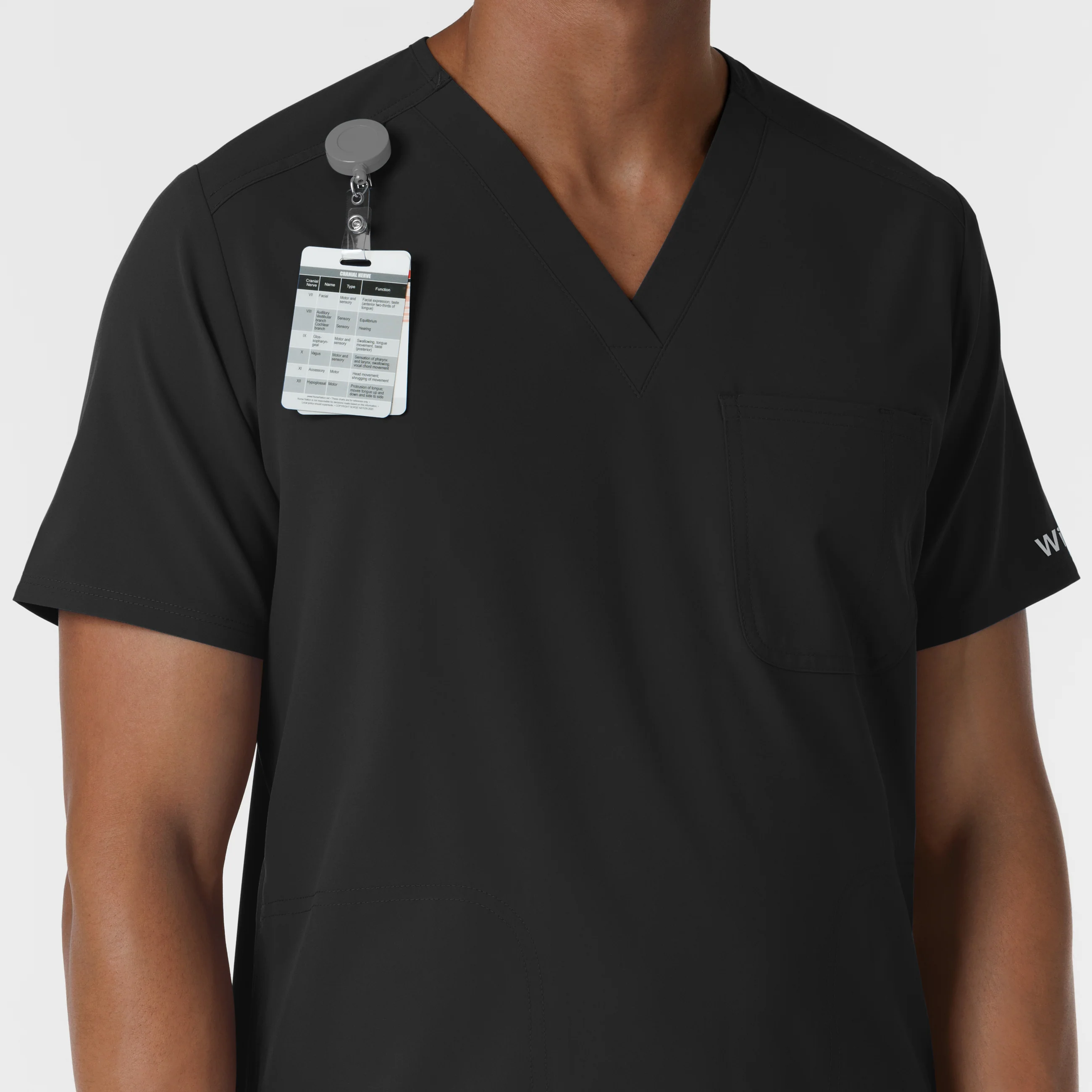 NURTUR Men's V-Neck Scrub Top - Black - Image 6
