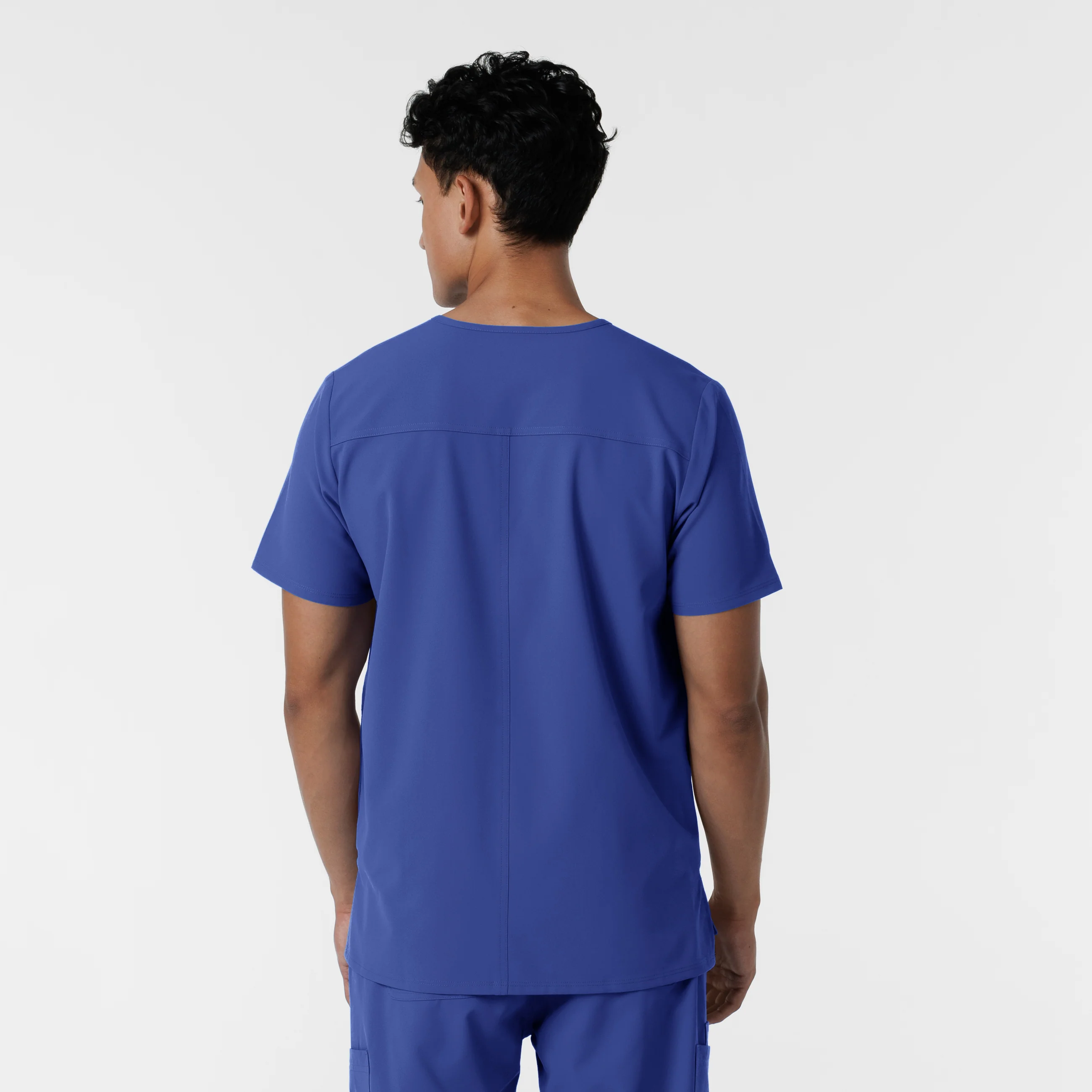 NURTUR Men's V-Neck Scrub Top - Galaxy Blue - Image 2