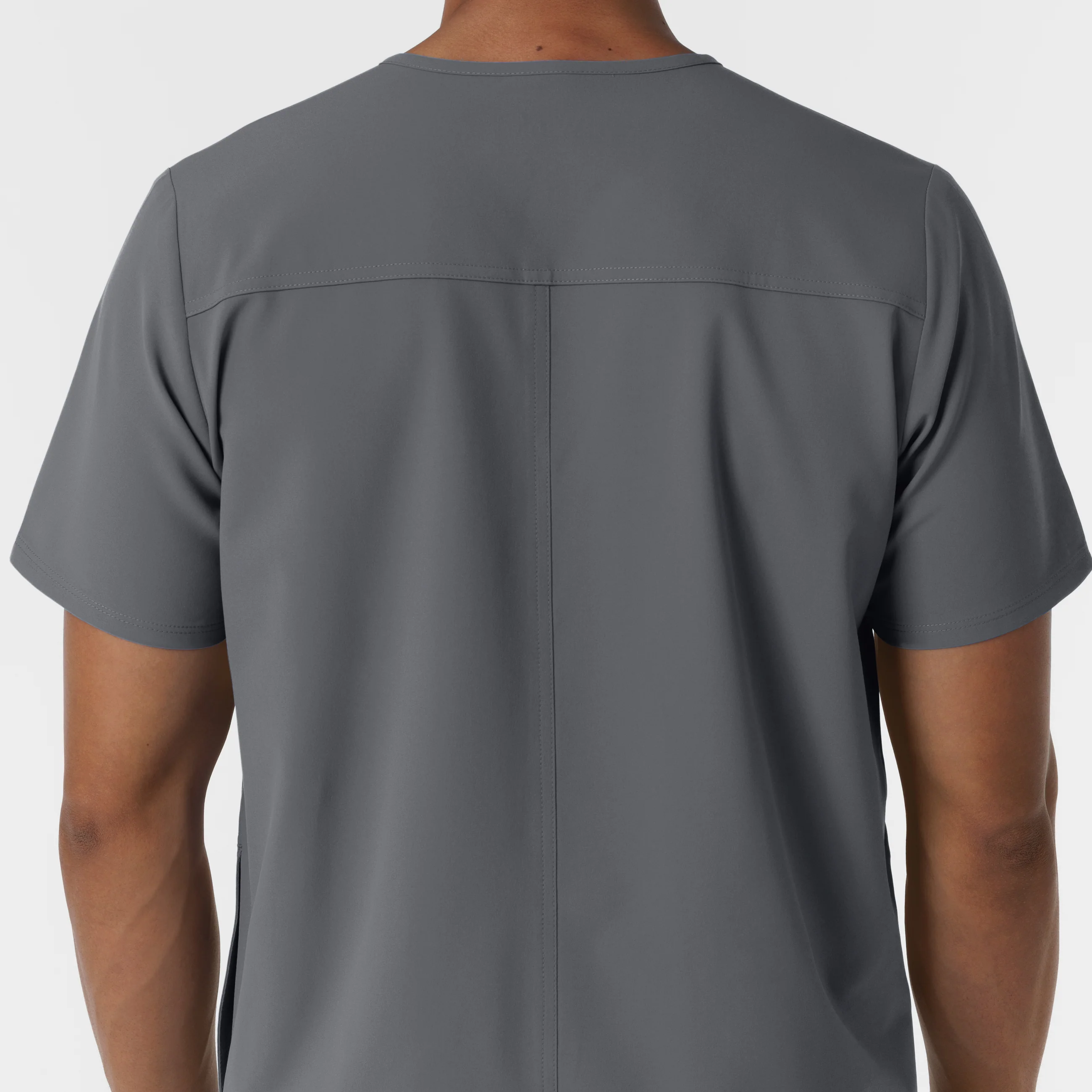 NURTUR Men's V-Neck Scrub Top - Pewter - Image 9