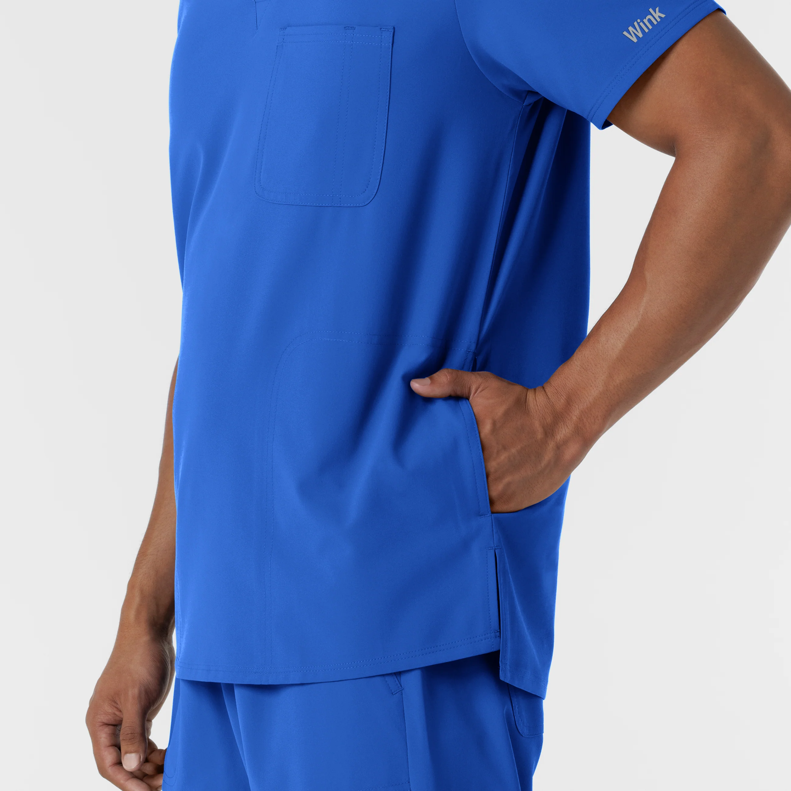 NURTUR Men's V-Neck Scrub Top - Royal - Image 8