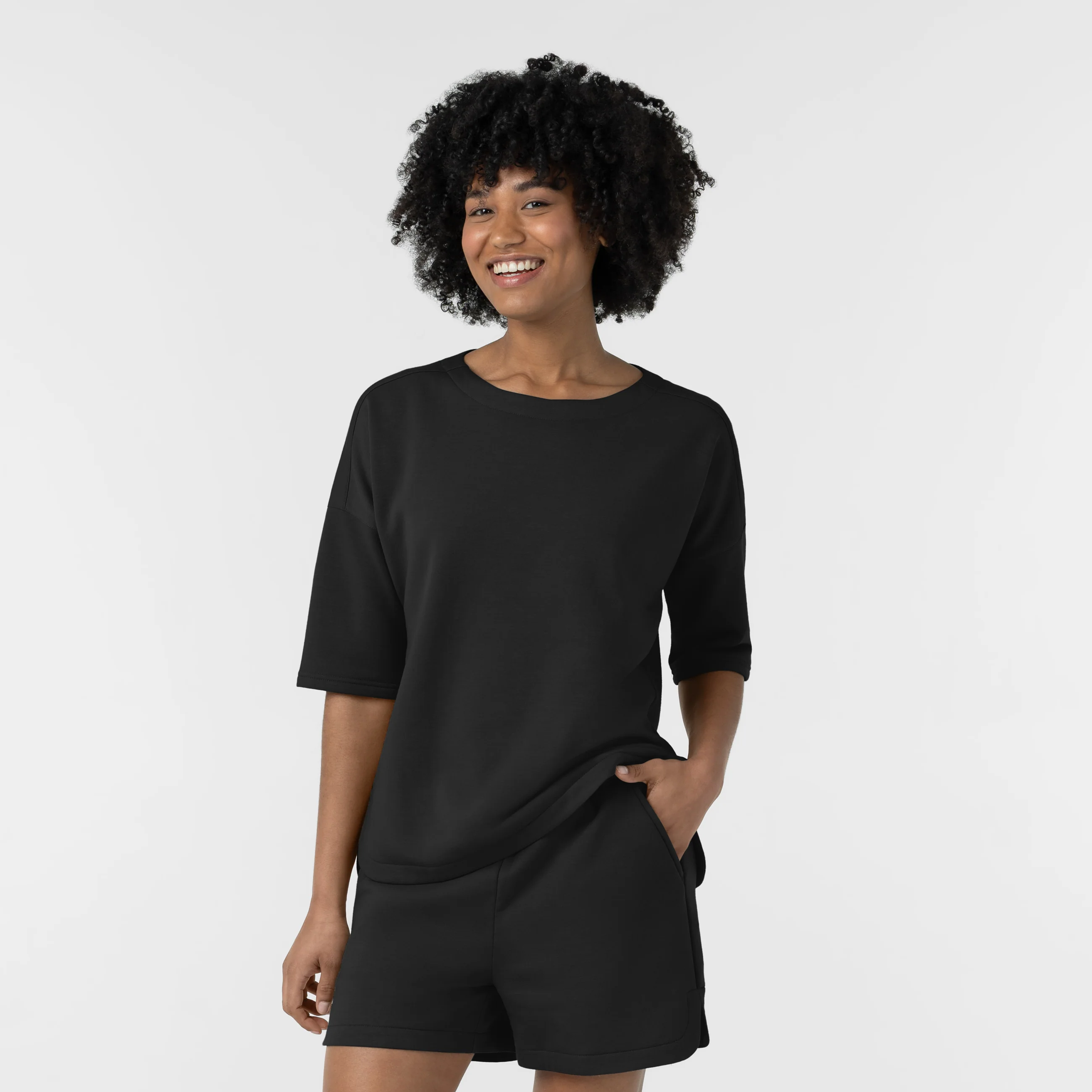 Unwind & Lounge Women's Relaxed Pullover - Black