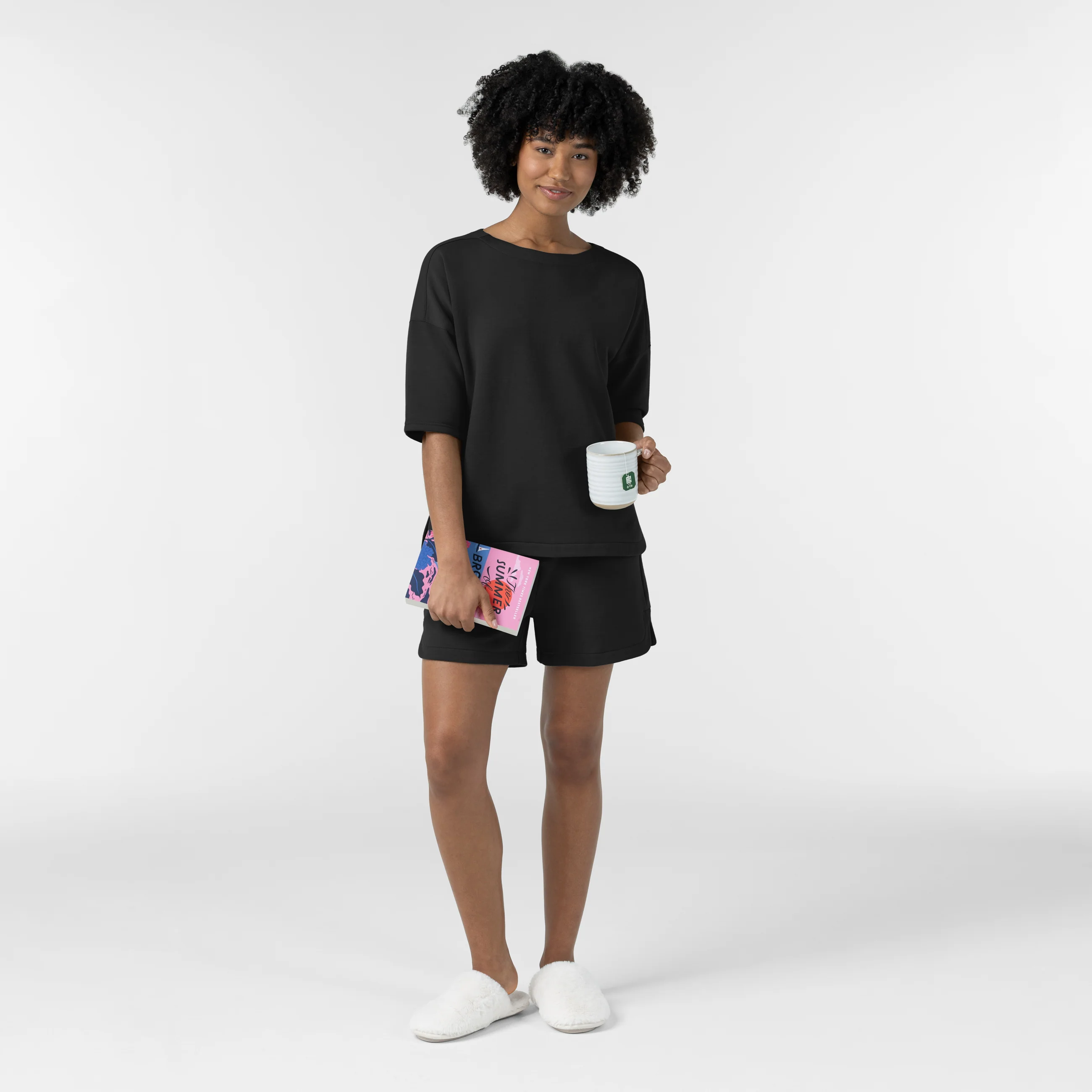 Unwind & Lounge Women's Relaxed Pullover - Black - Image 3