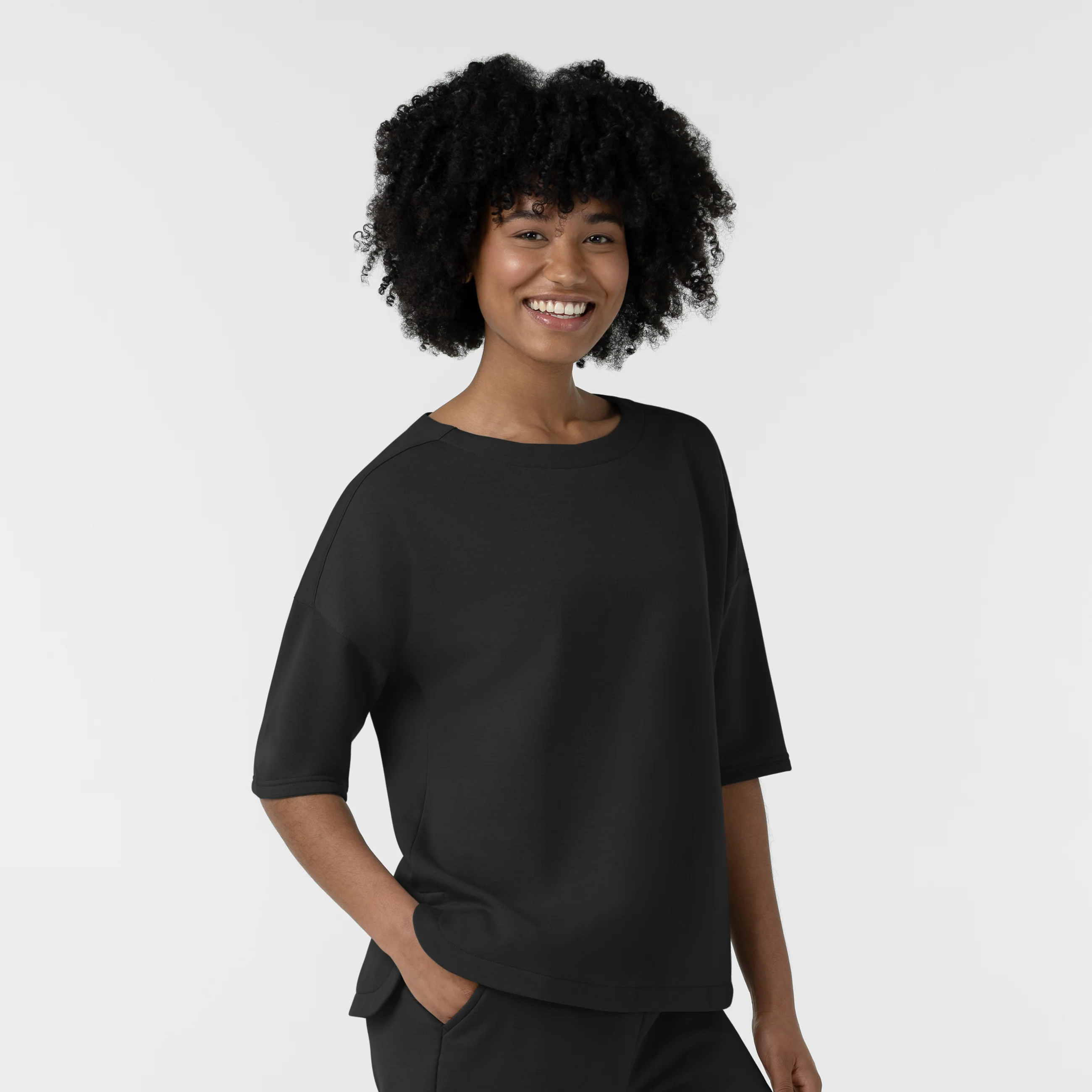 Unwind & Lounge Women's Relaxed Pullover - Black - Image 4
