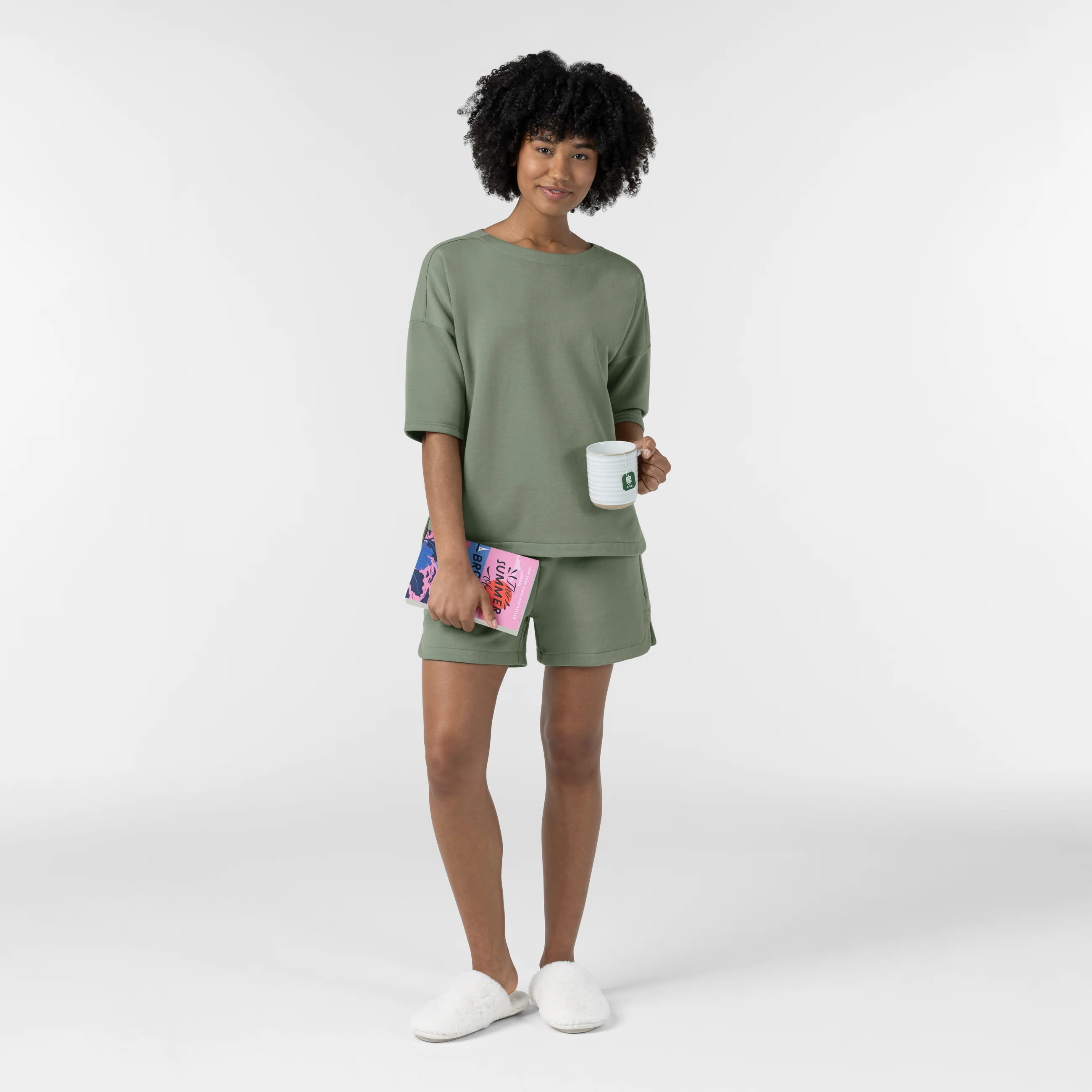 Unwind & Lounge Women's Relaxed Pullover - Sage - Image 3