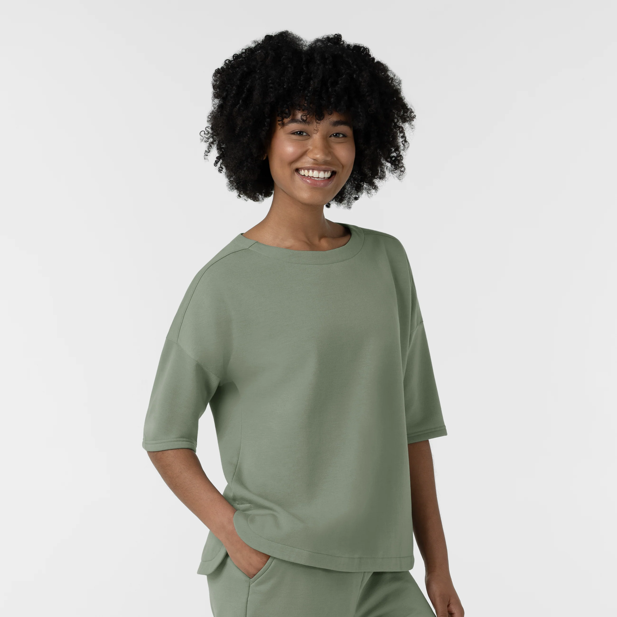 Unwind & Lounge Women's Relaxed Pullover - Sage - Image 4