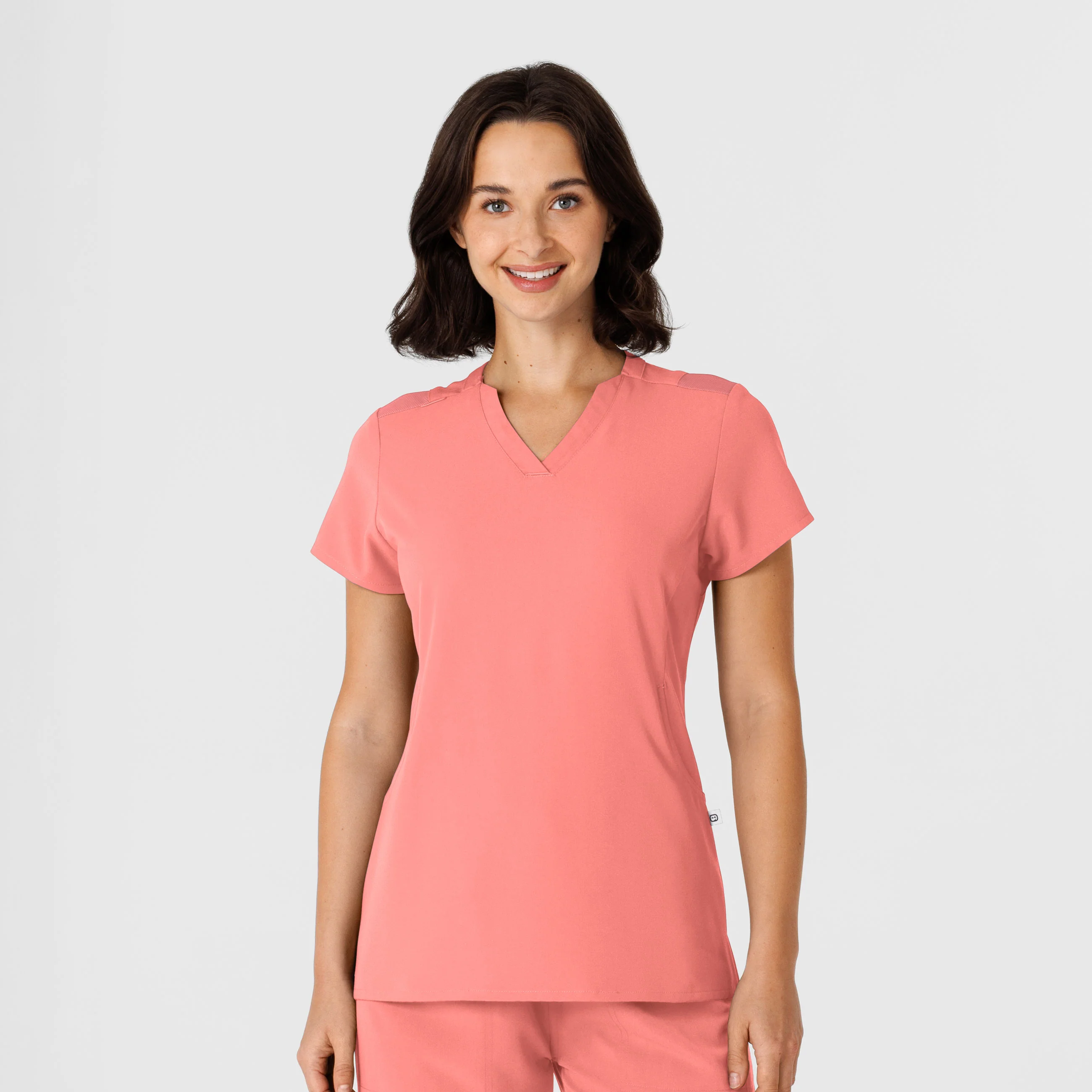 Nova Women's Flex-n-Reach Shoulder Panel V-Neck Scrub Top - Paradise Pink
