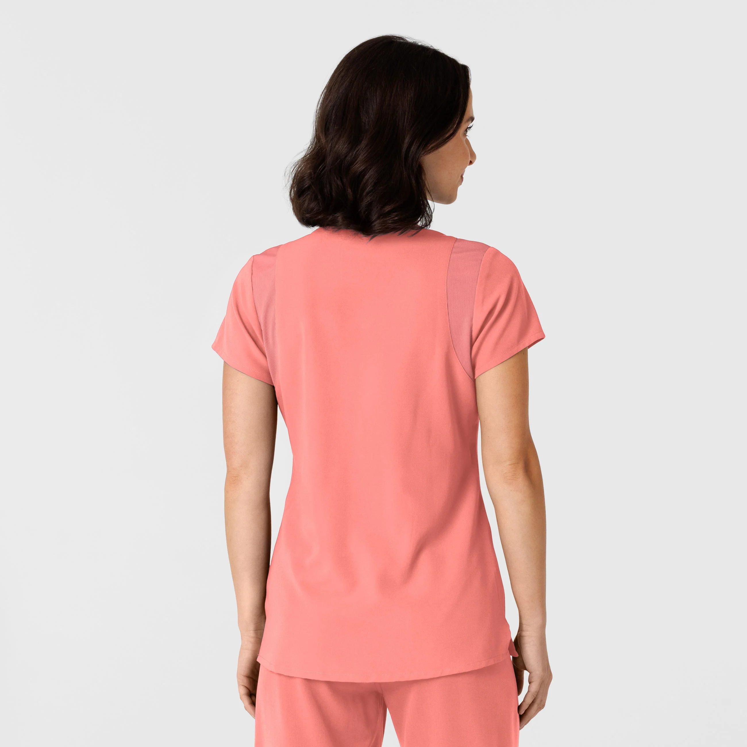 Nova Women's Flex-n-Reach Shoulder Panel V-Neck Scrub Top - Paradise Pink - Image 2