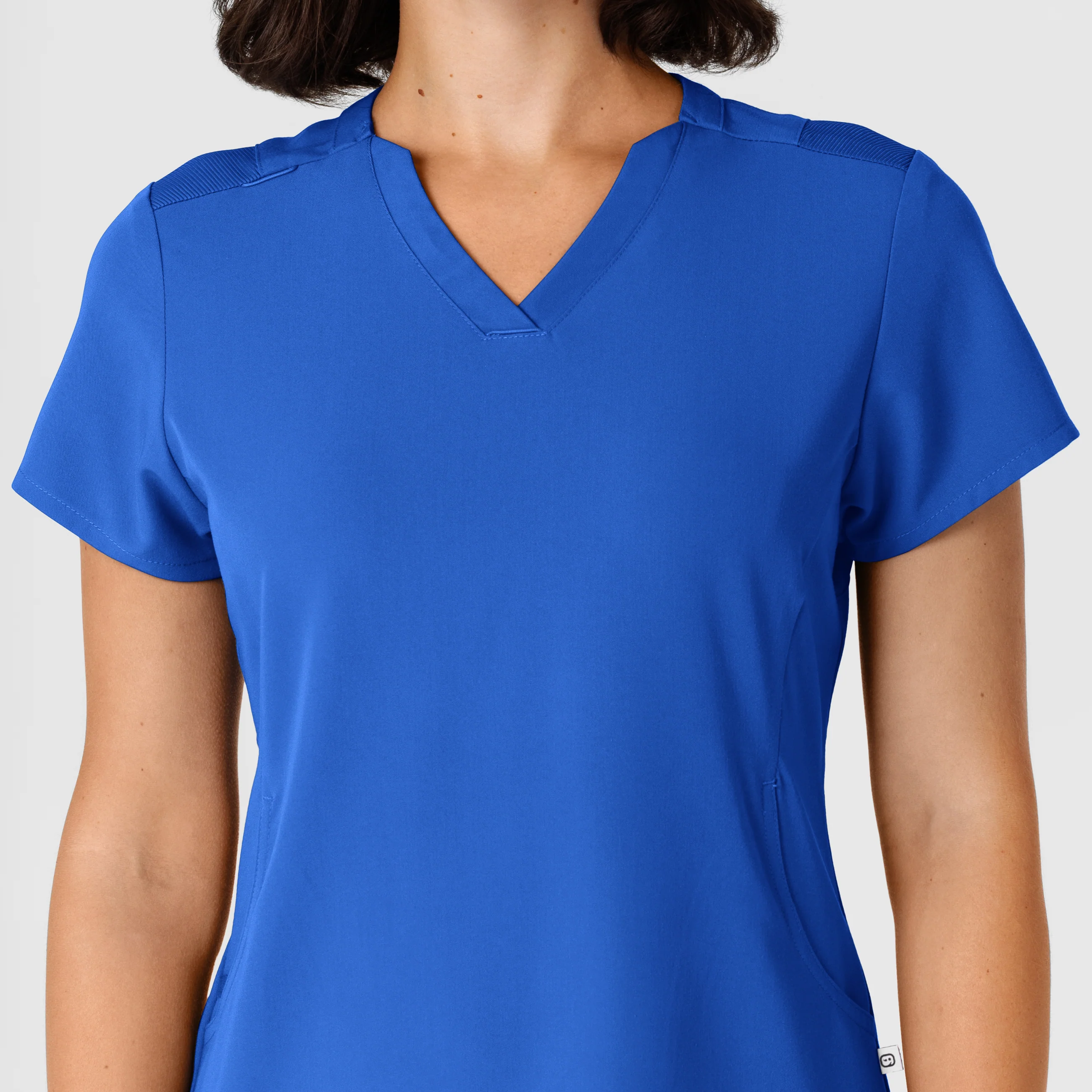 Nova Women's Flex-n-Reach Shoulder Panel V-Neck Scrub Top - Royal - Image 5