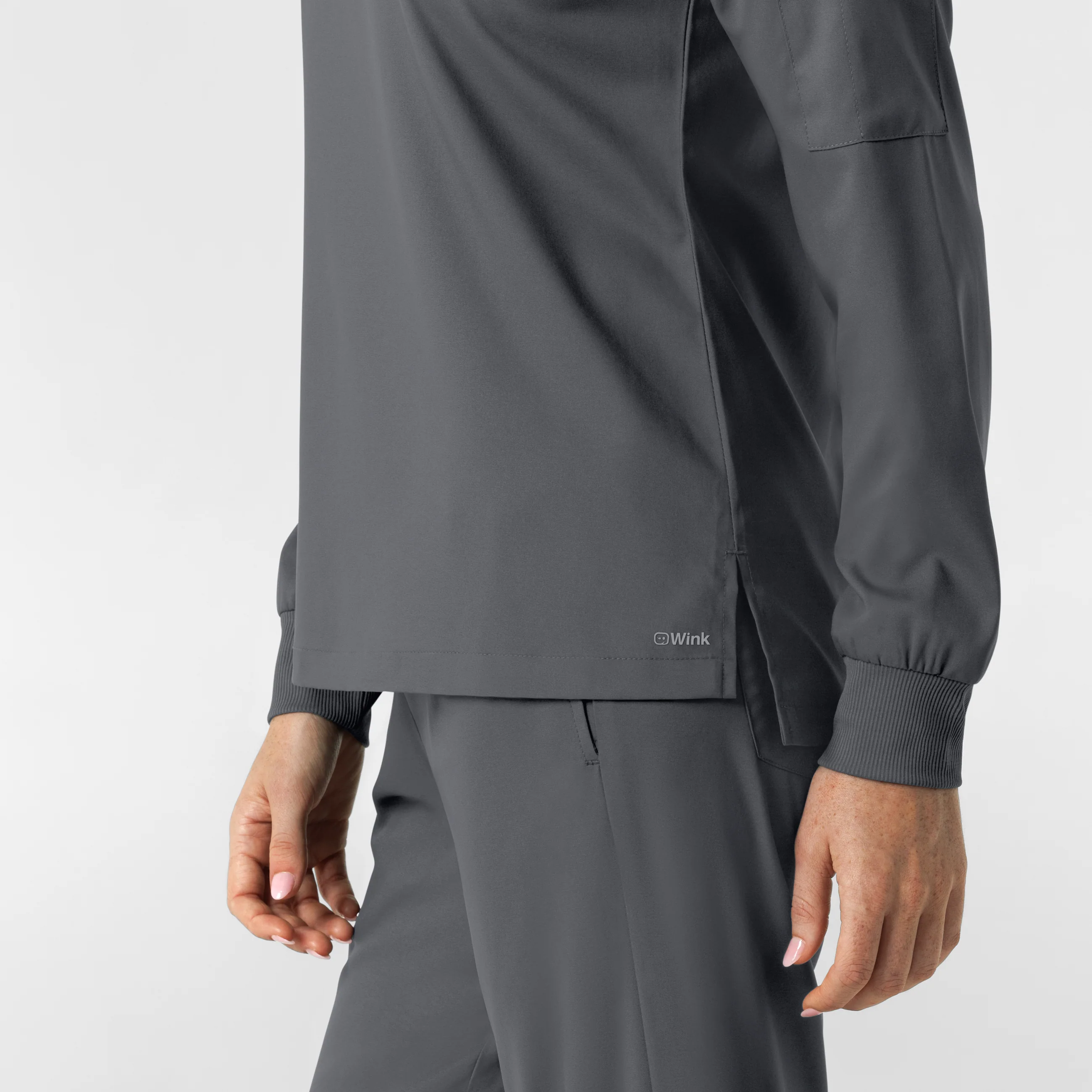 Boundless Women's Classic Long Sleeve Scrub Top - Pewter - Image 11