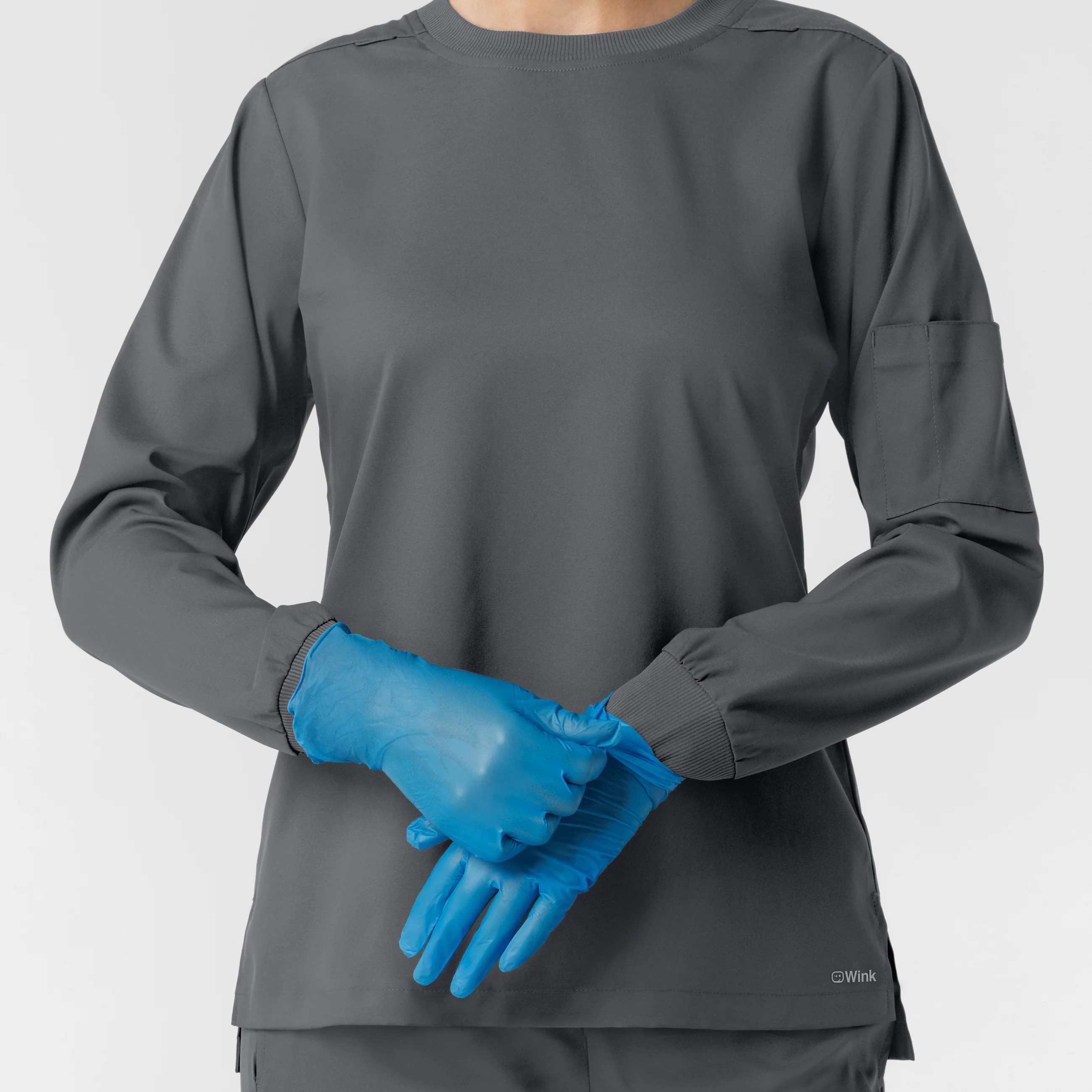 Boundless Women's Classic Long Sleeve Scrub Top - Pewter - Image 9