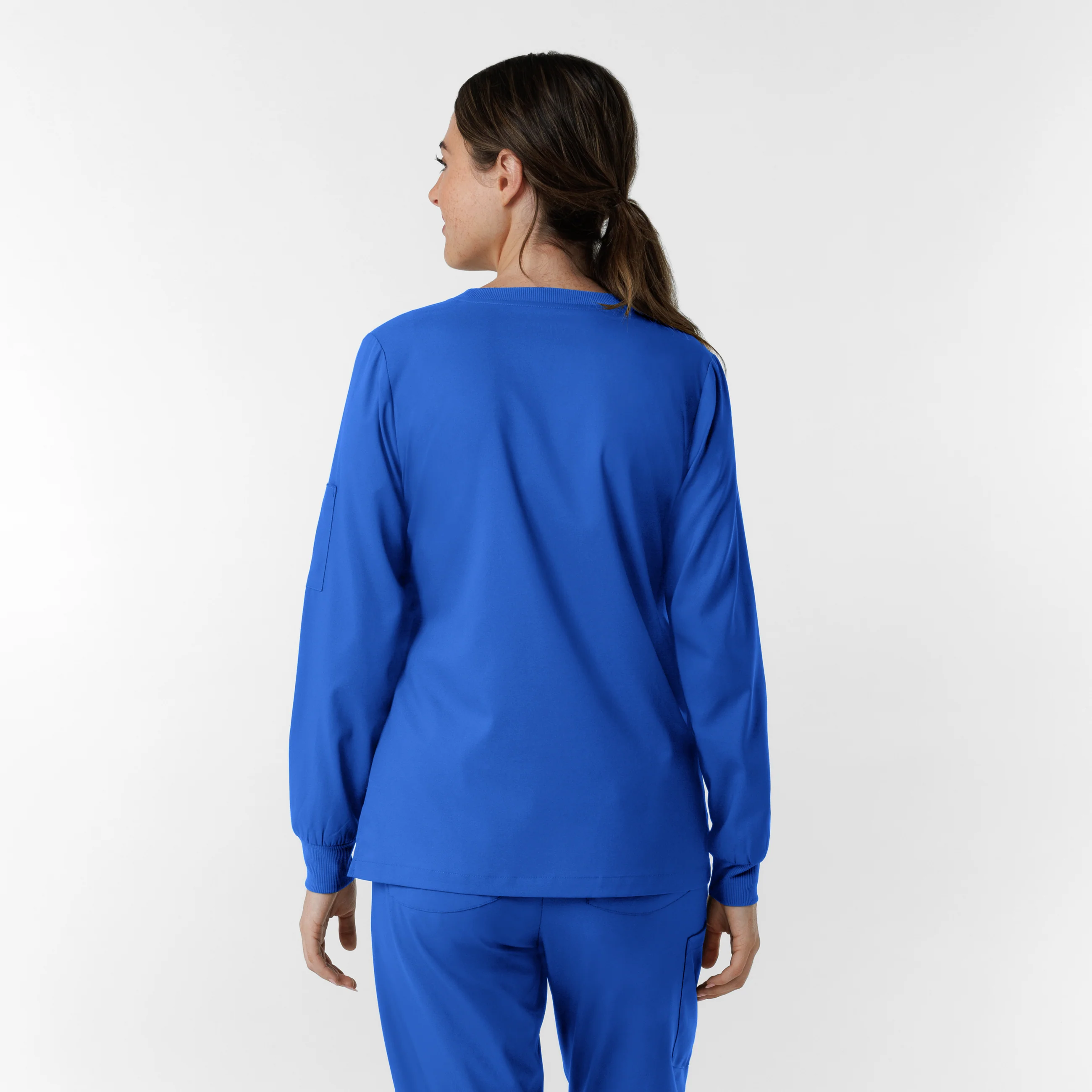 Boundless Women's Classic Long Sleeve Scrub Top - Royal - Image 2
