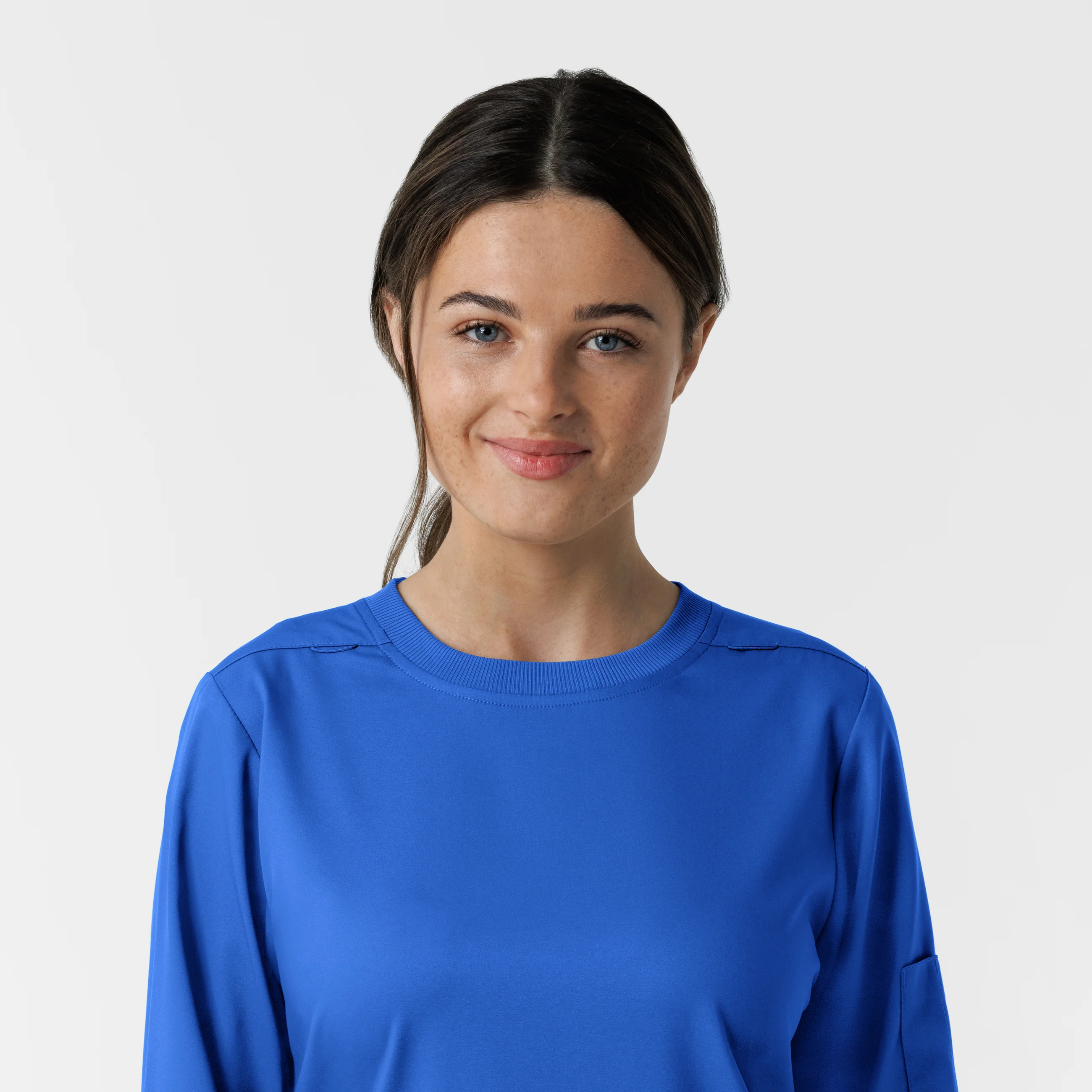 Boundless Women's Classic Long Sleeve Scrub Top - Royal - Image 4