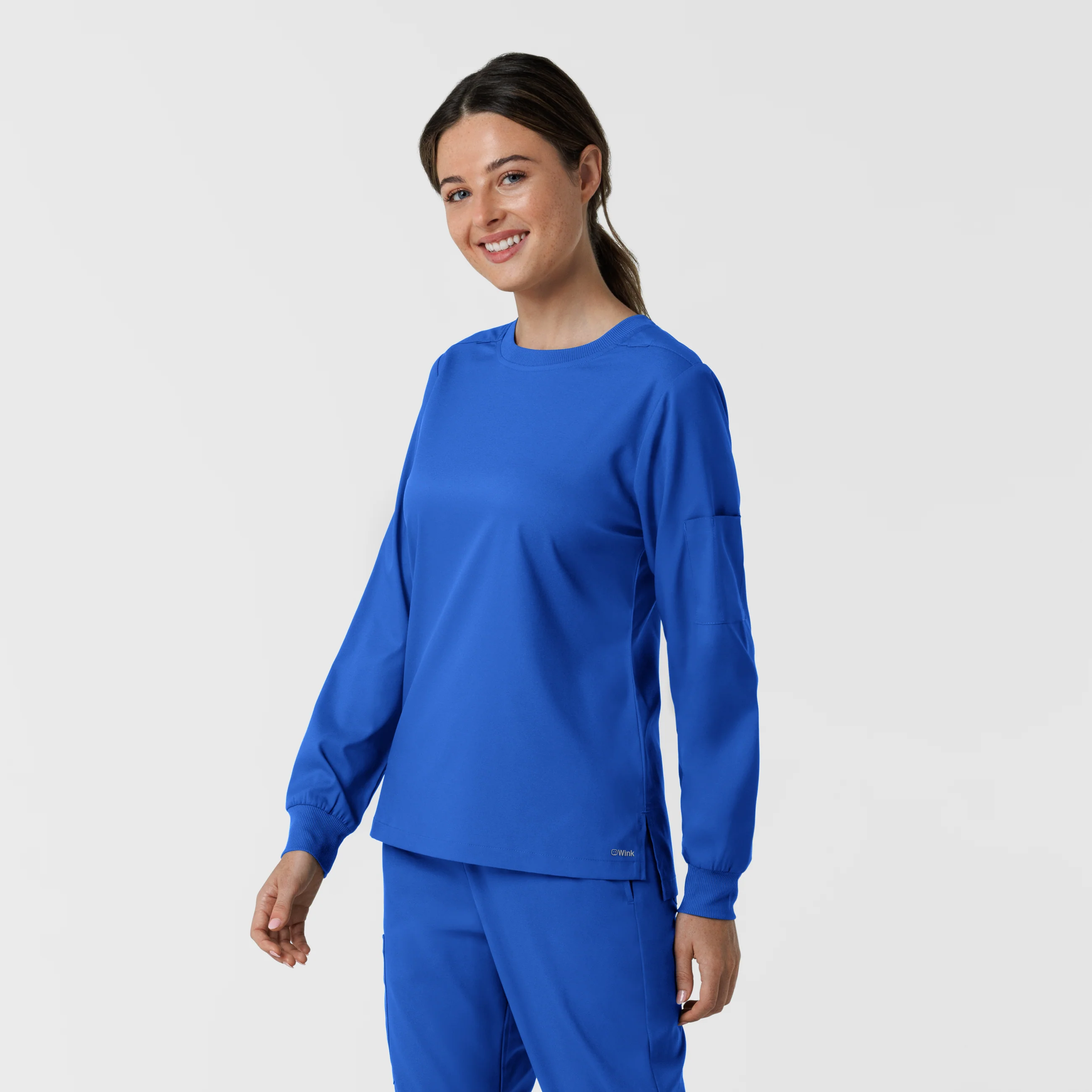 Boundless Women's Classic Long Sleeve Scrub Top - Royal - Image 5