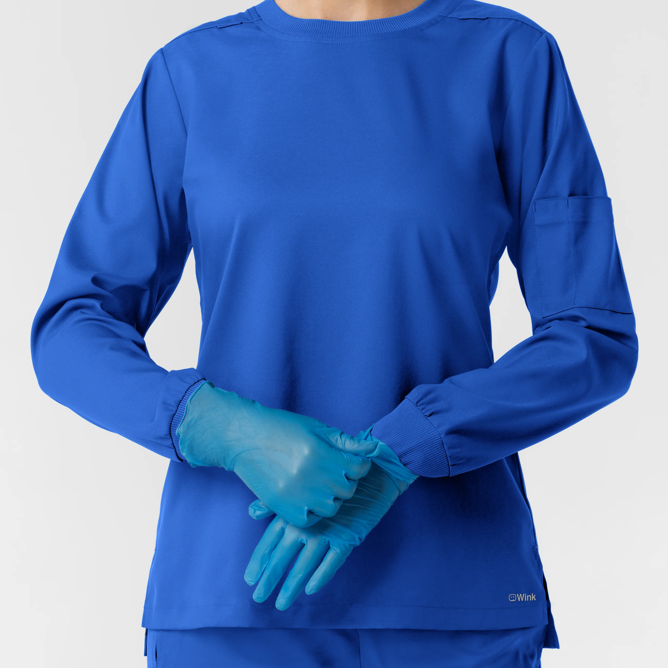 Boundless Women's Classic Long Sleeve Scrub Top - Royal - Image 9