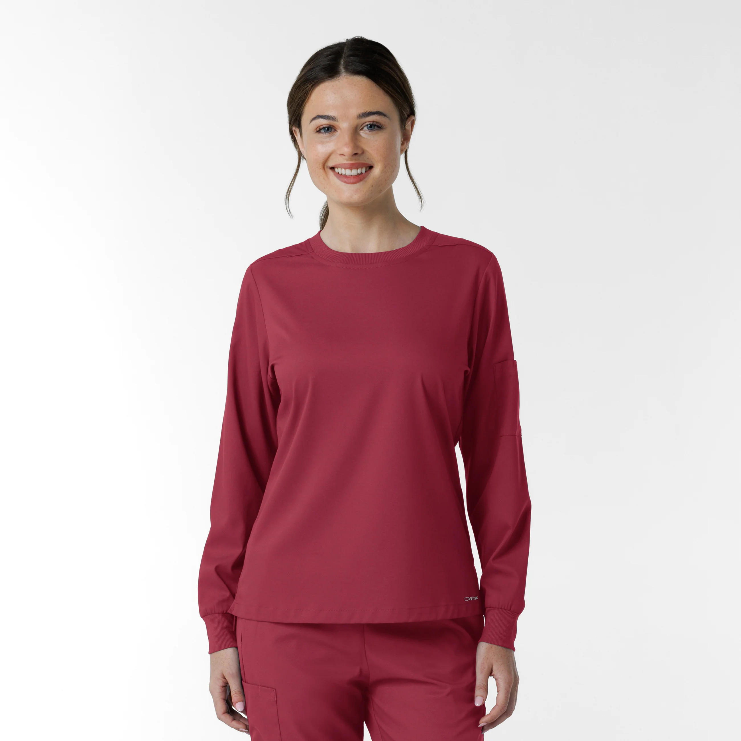 Boundless Women's Classic Long Sleeve Scrub Top - Ruby