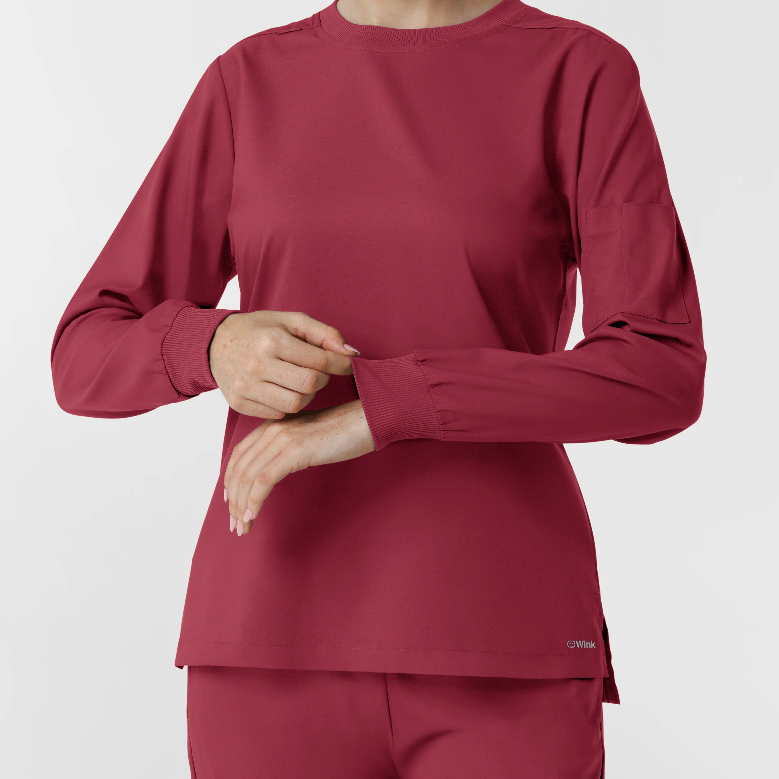 Boundless Women's Classic Long Sleeve Scrub Top - Ruby - Image 10