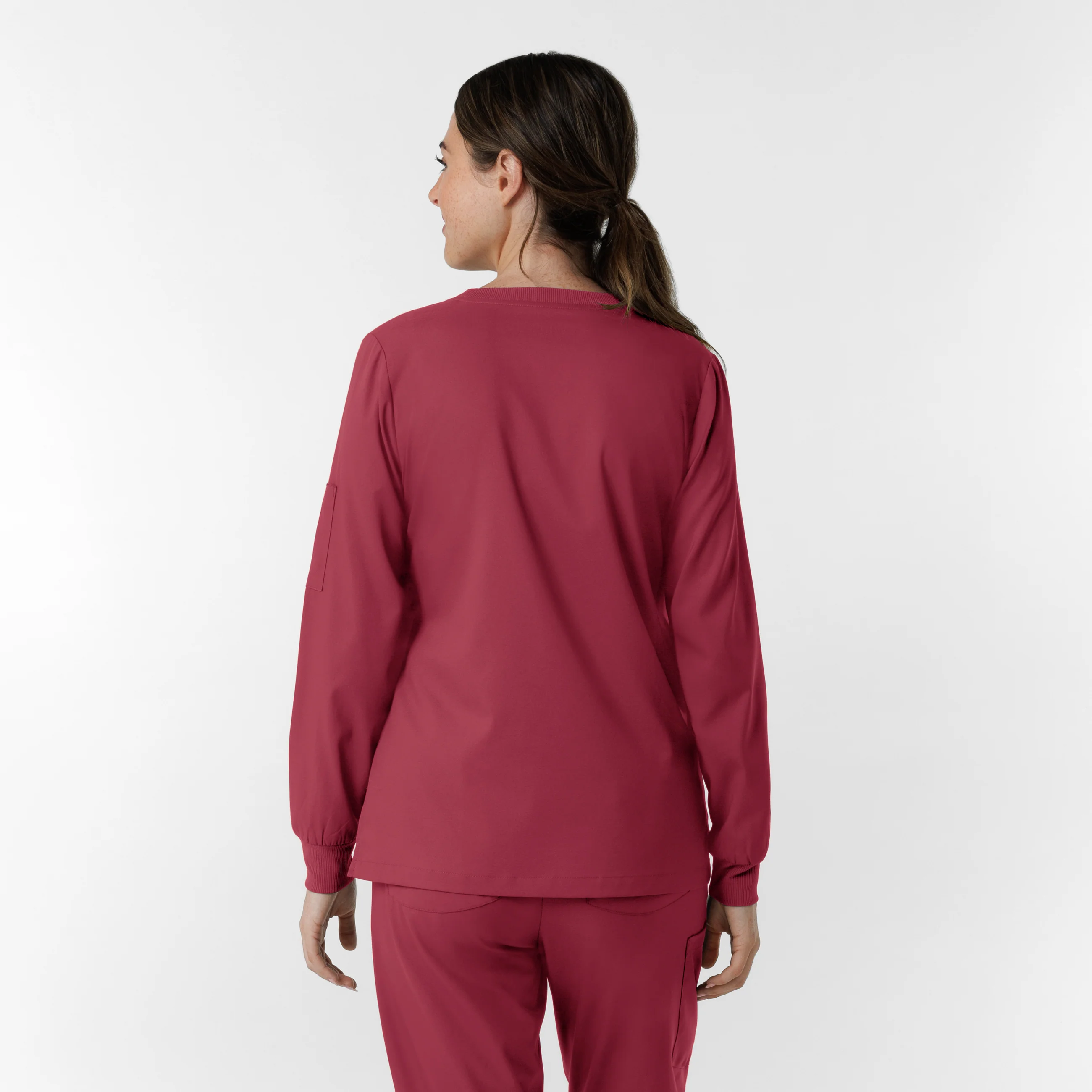 Boundless Women's Classic Long Sleeve Scrub Top - Ruby - Image 2