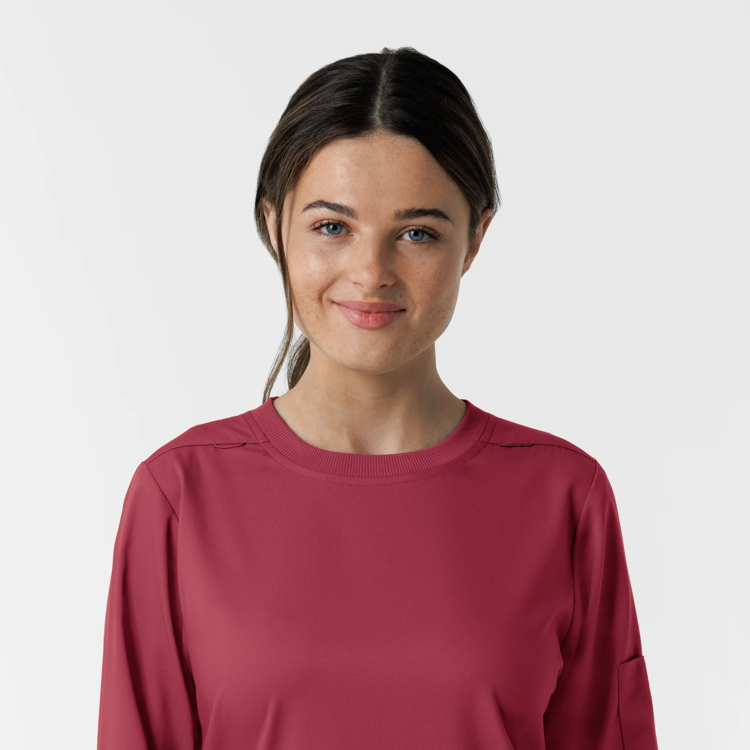 Boundless Women's Classic Long Sleeve Scrub Top - Ruby - Image 5