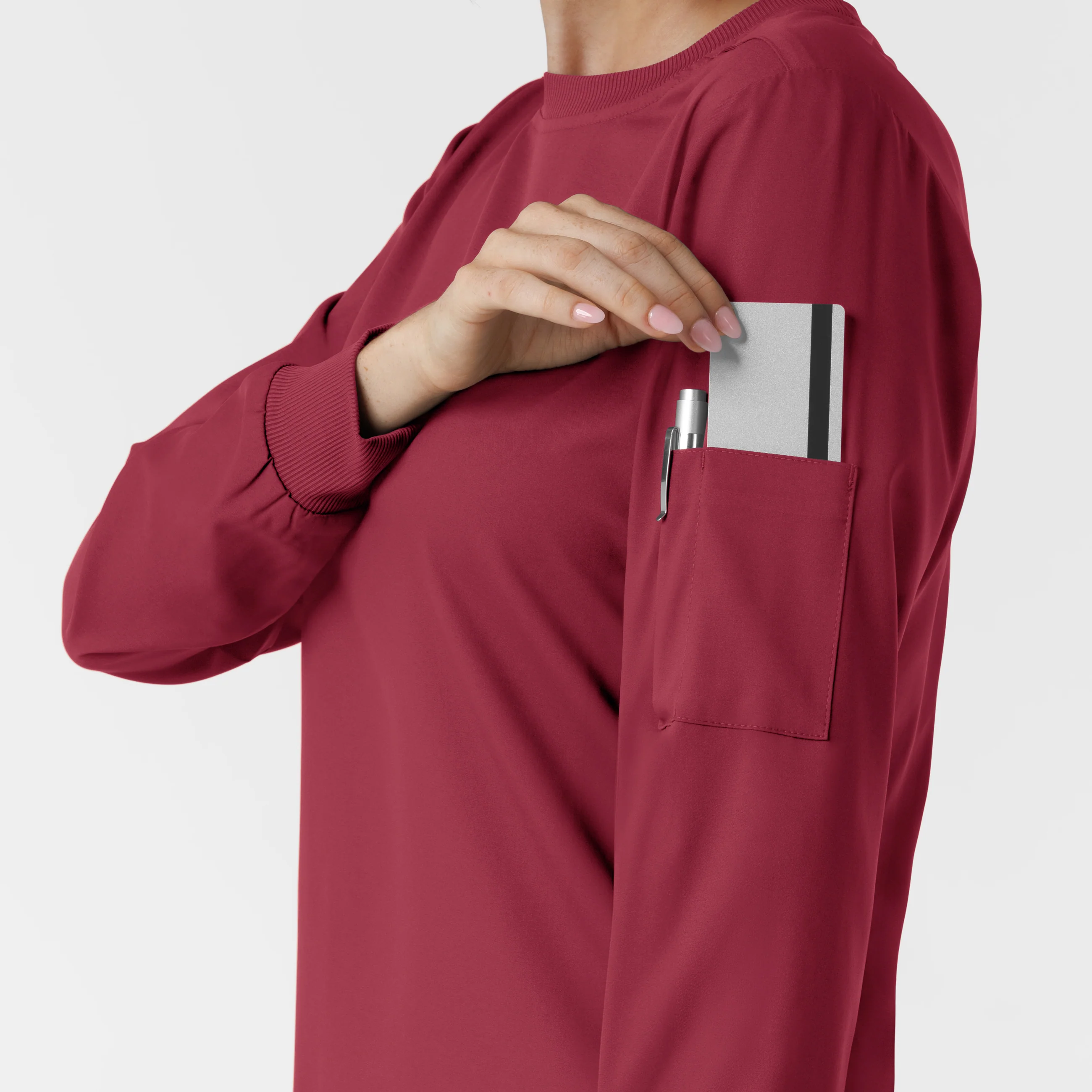 Boundless Women's Classic Long Sleeve Scrub Top - Ruby - Image 8