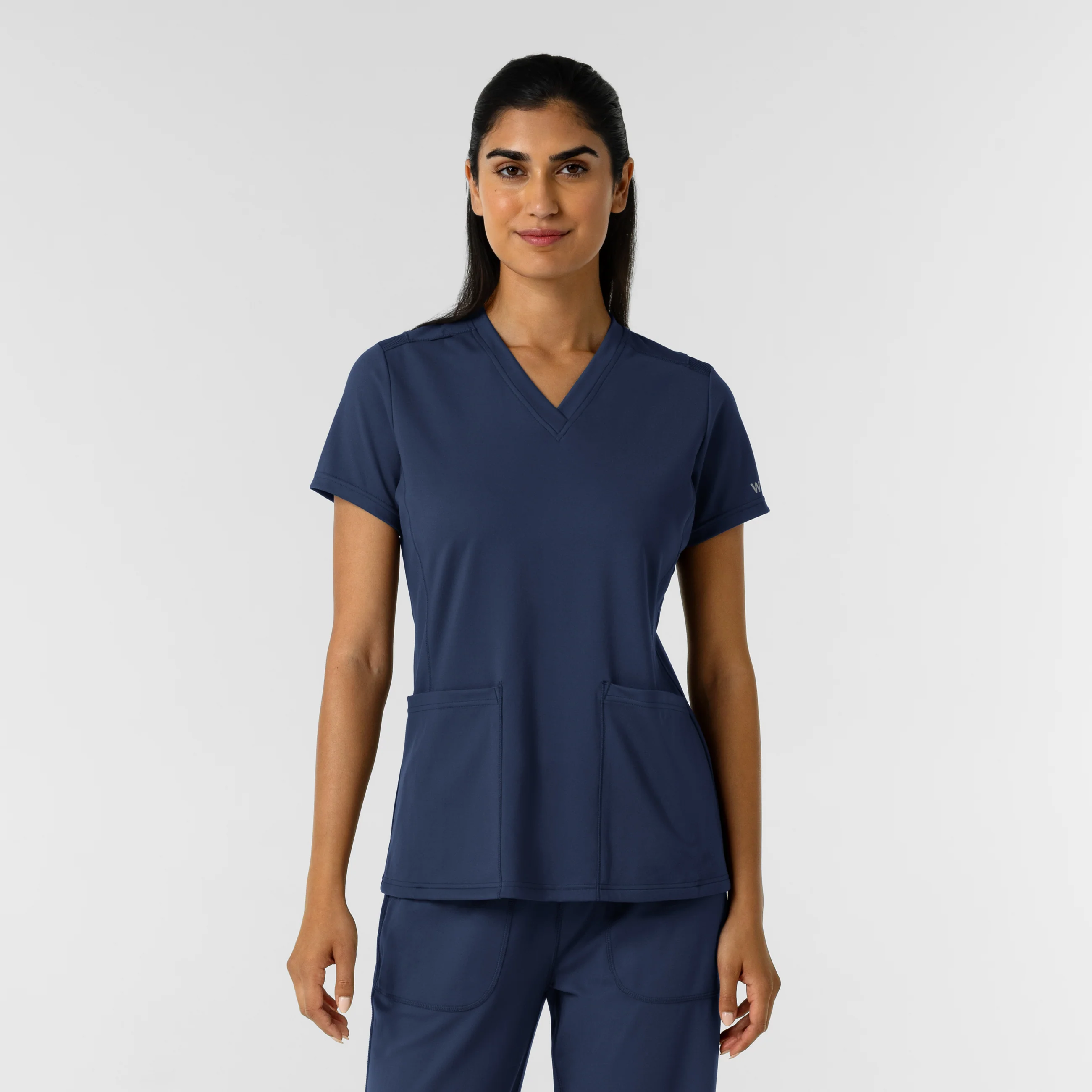 RENEW Knit Women's 2-Pocket Scrub Top - Navy