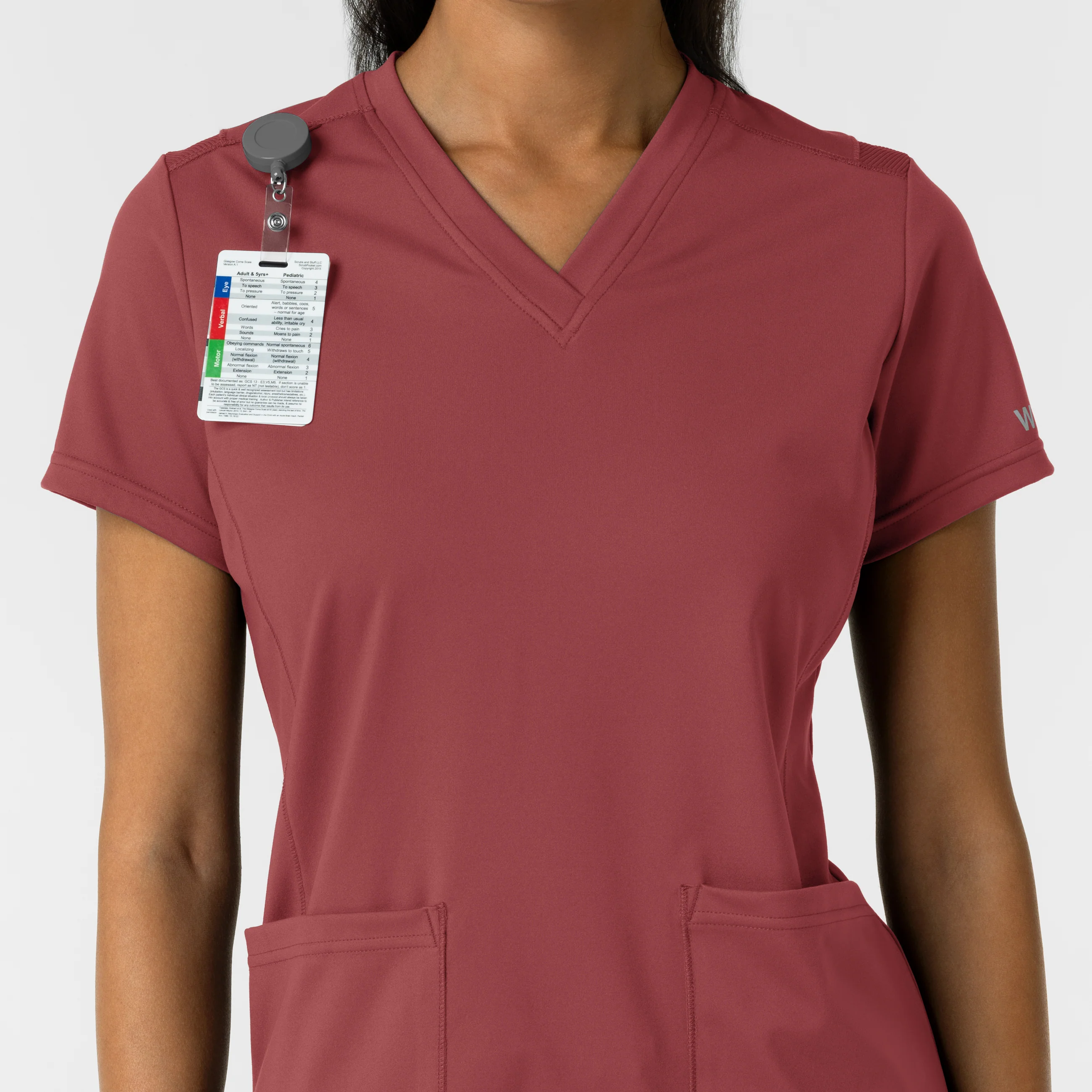 RENEW Knit Women's 2-Pocket Scrub Top - Ruby - Image 6