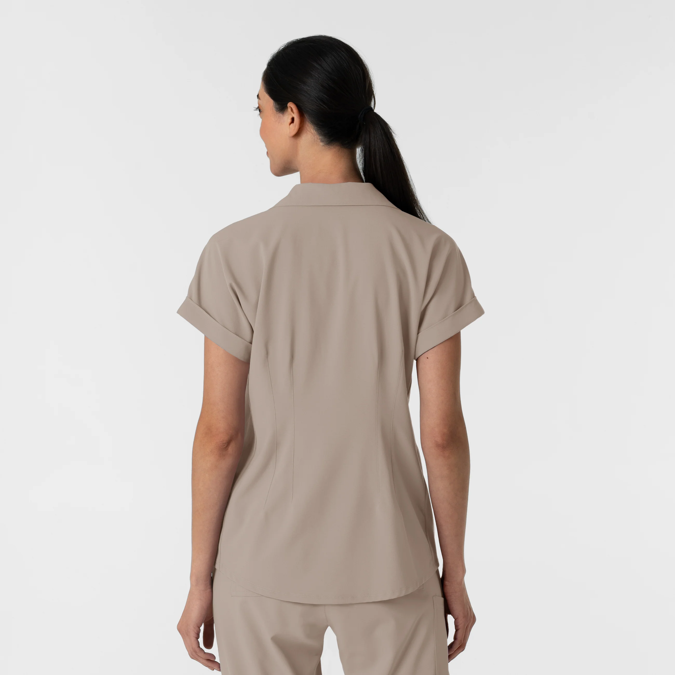 RENEW Women’s Flex-n-Reach Collar Scrub Top - Haze - Image 2