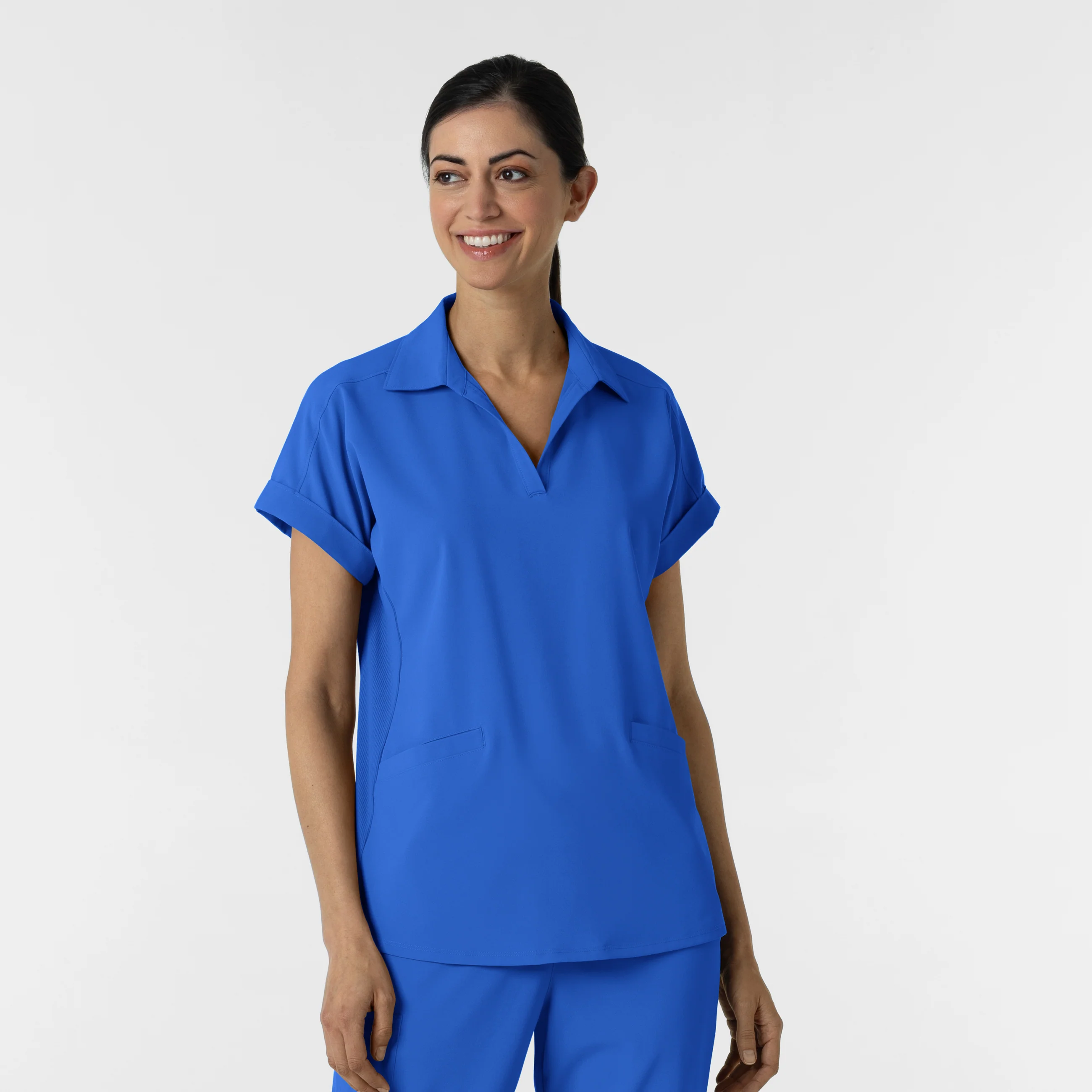 RENEW Women’s Flex-n-Reach Collar Scrub Top - Royal