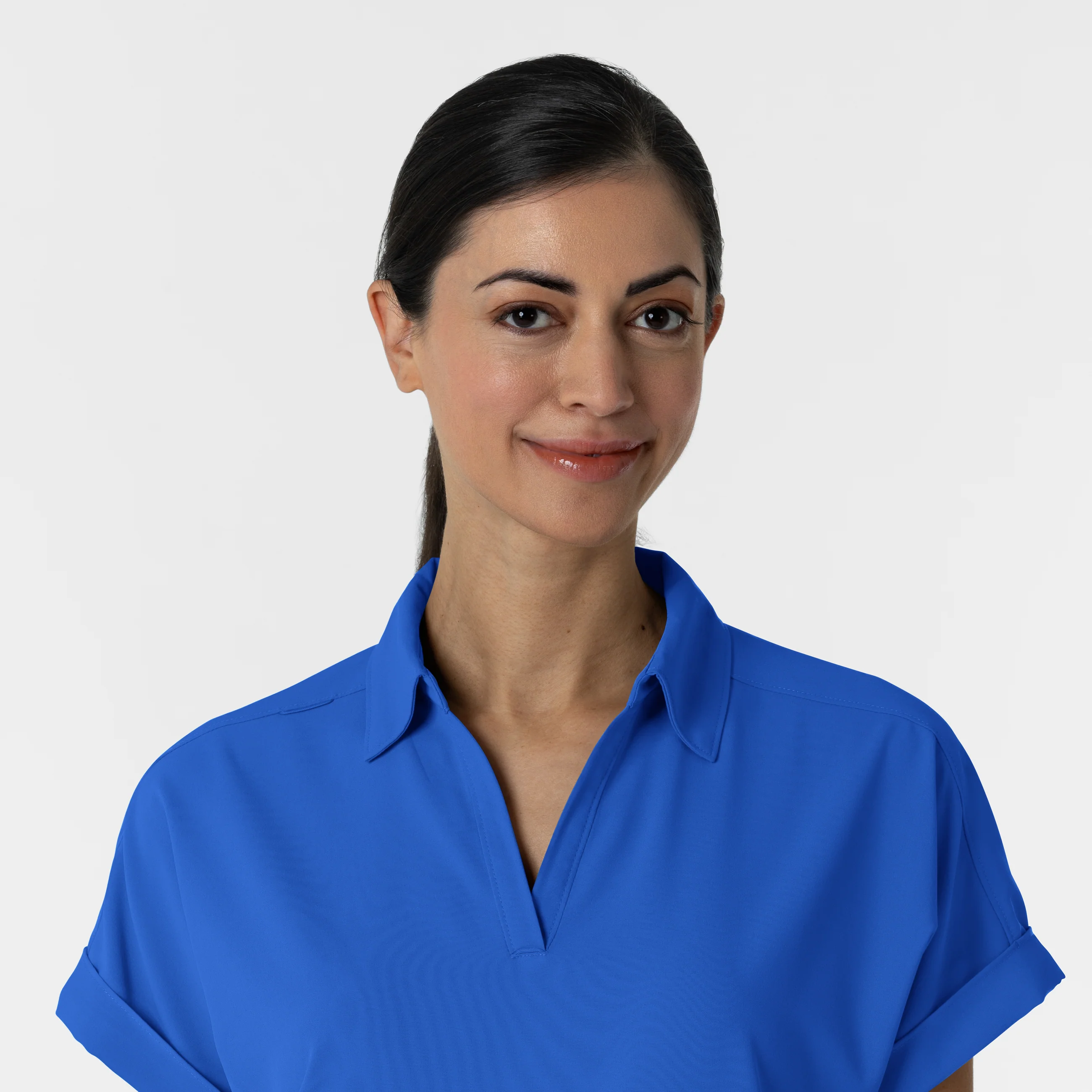 RENEW Women’s Flex-n-Reach Collar Scrub Top - Royal - Image 5