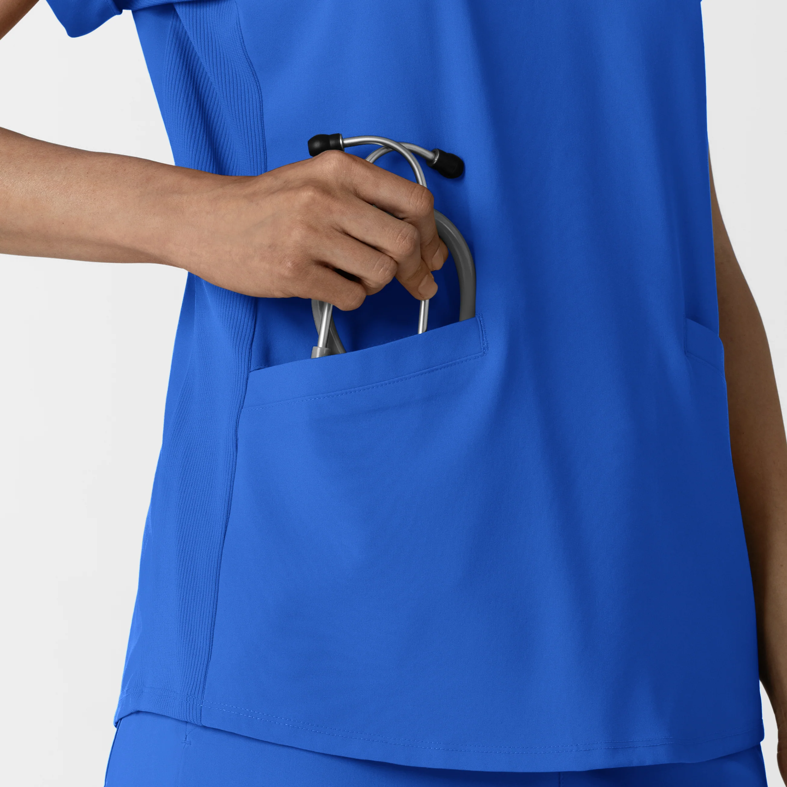 RENEW Women’s Flex-n-Reach Collar Scrub Top - Royal - Image 7