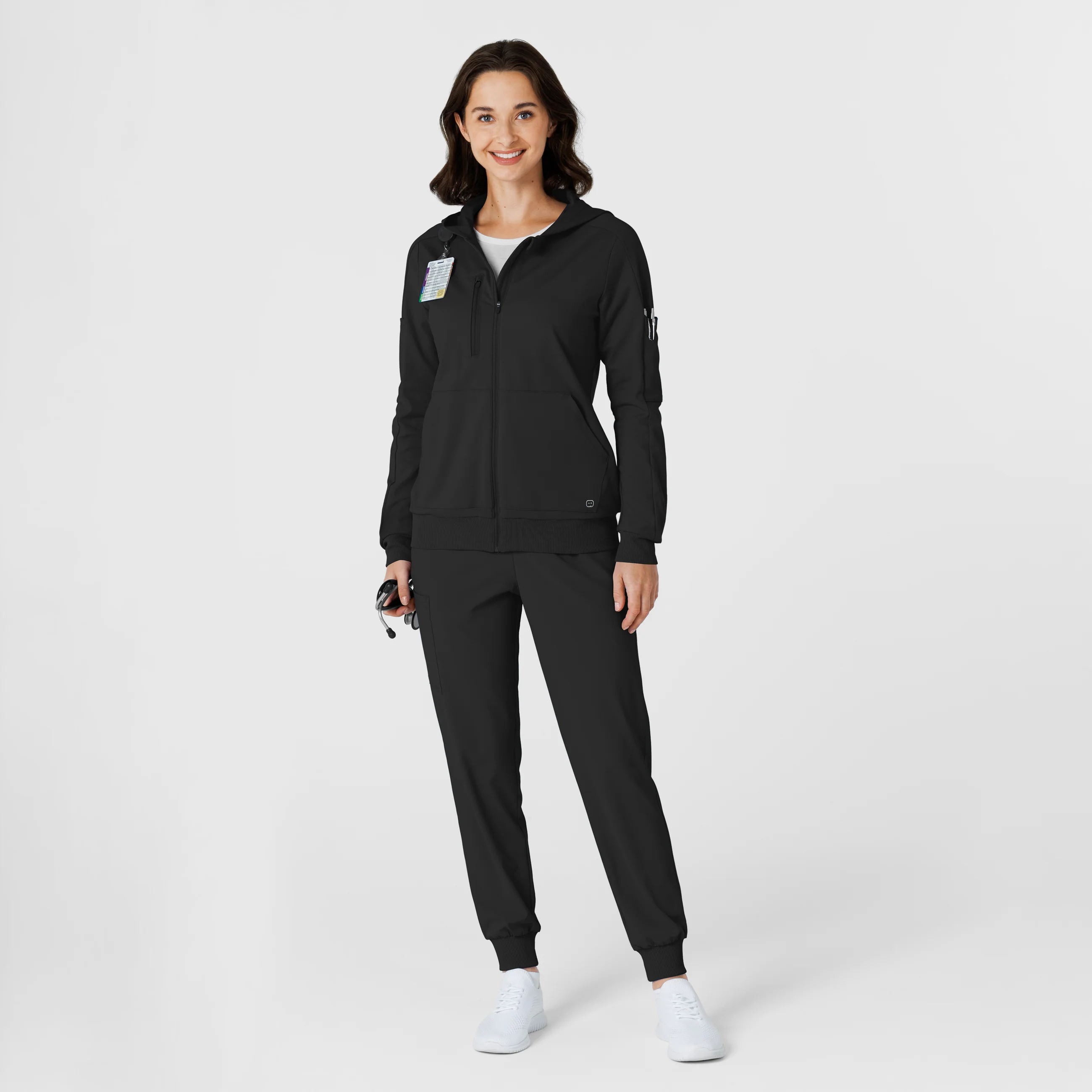 RENEW Knit Women’s Zip Hoodie - Black - Image 3