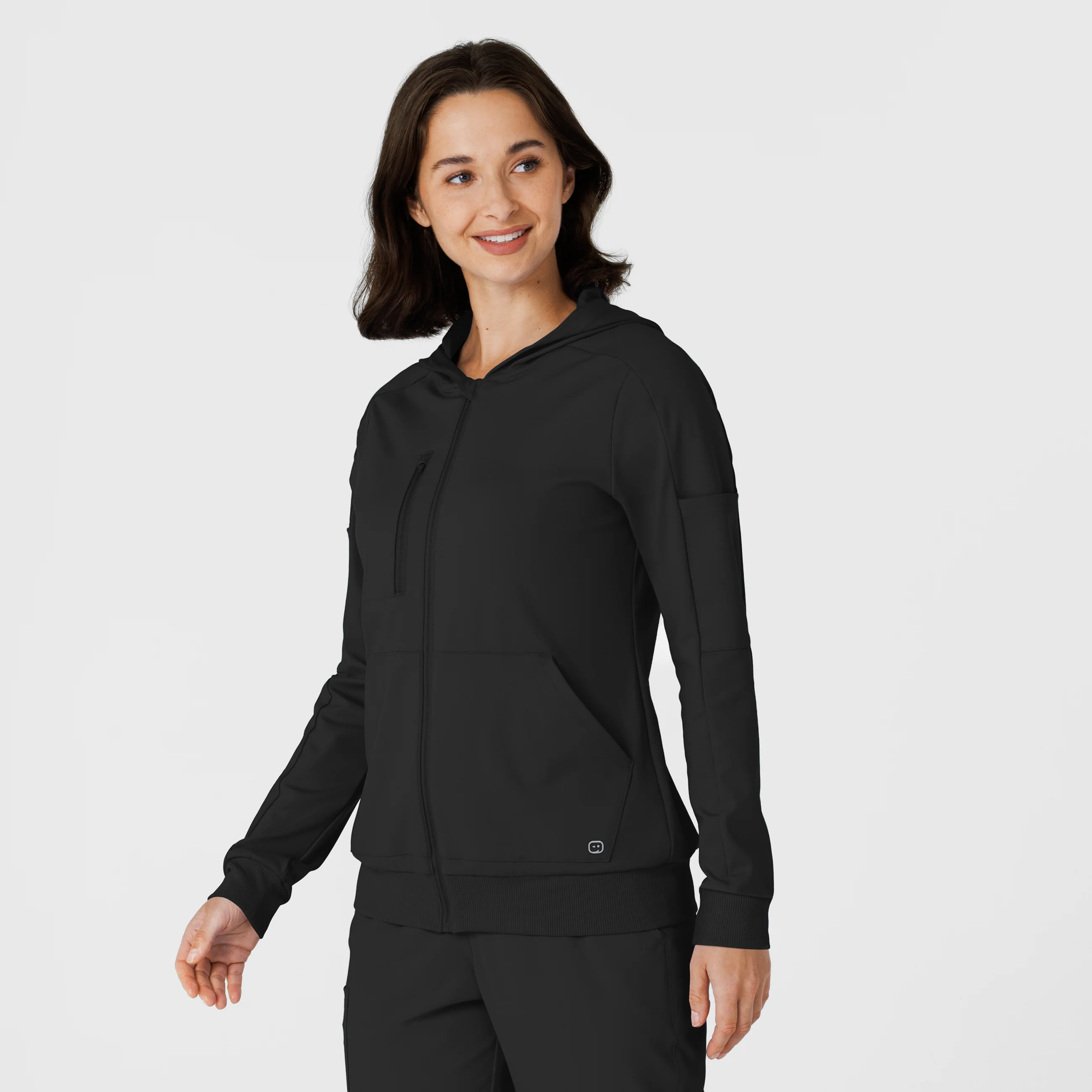RENEW Knit Women’s Zip Hoodie - Black - Image 4