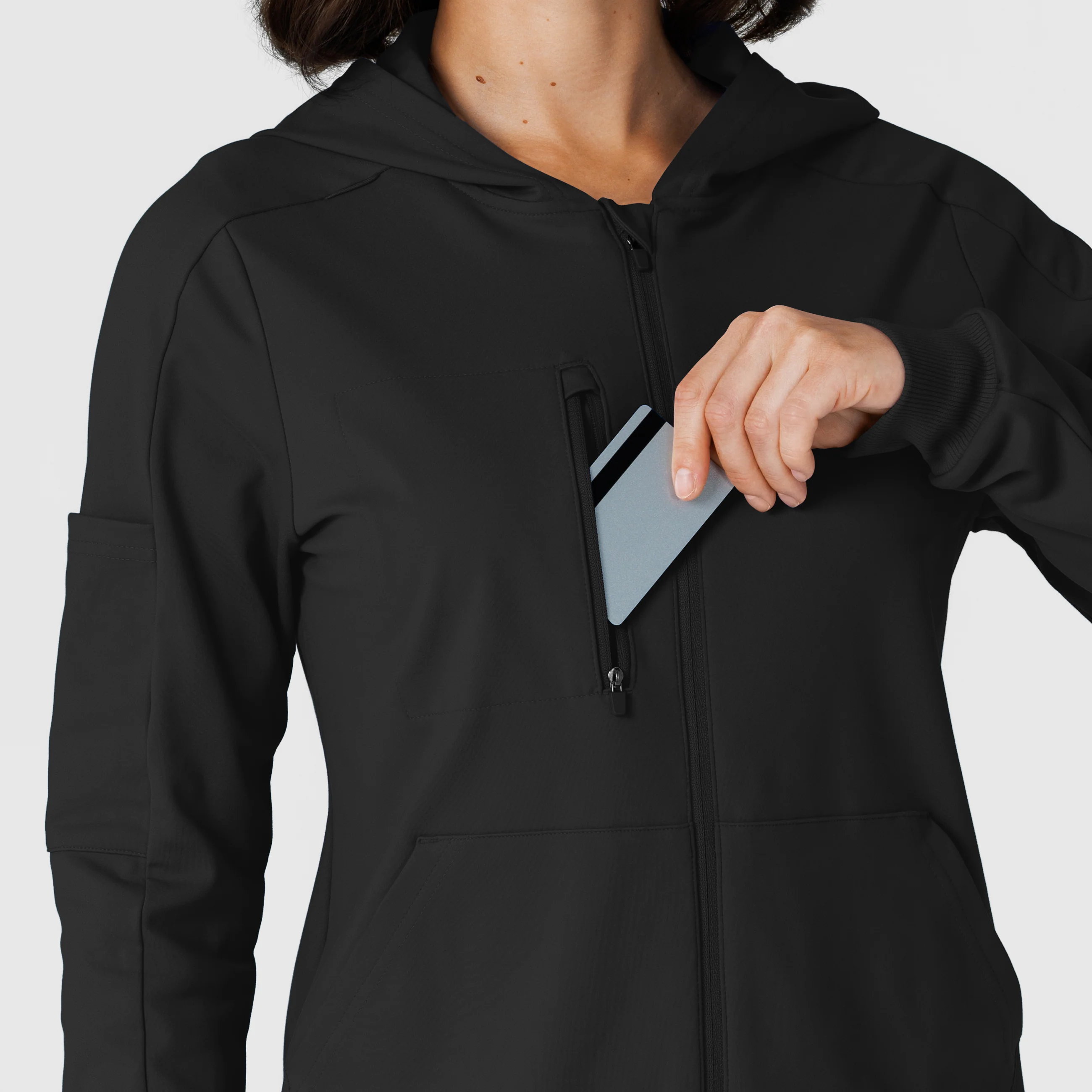 RENEW Knit Women’s Zip Hoodie - Black - Image 8