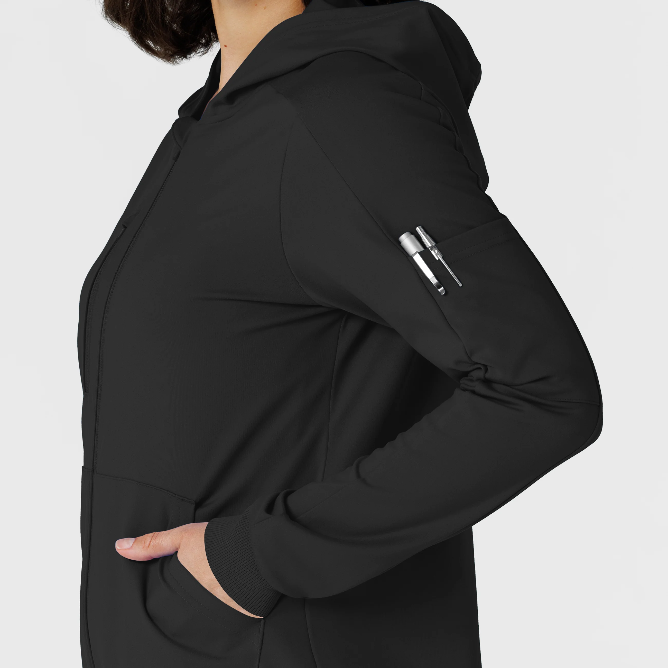 RENEW Knit Women’s Zip Hoodie - Black - Image 9