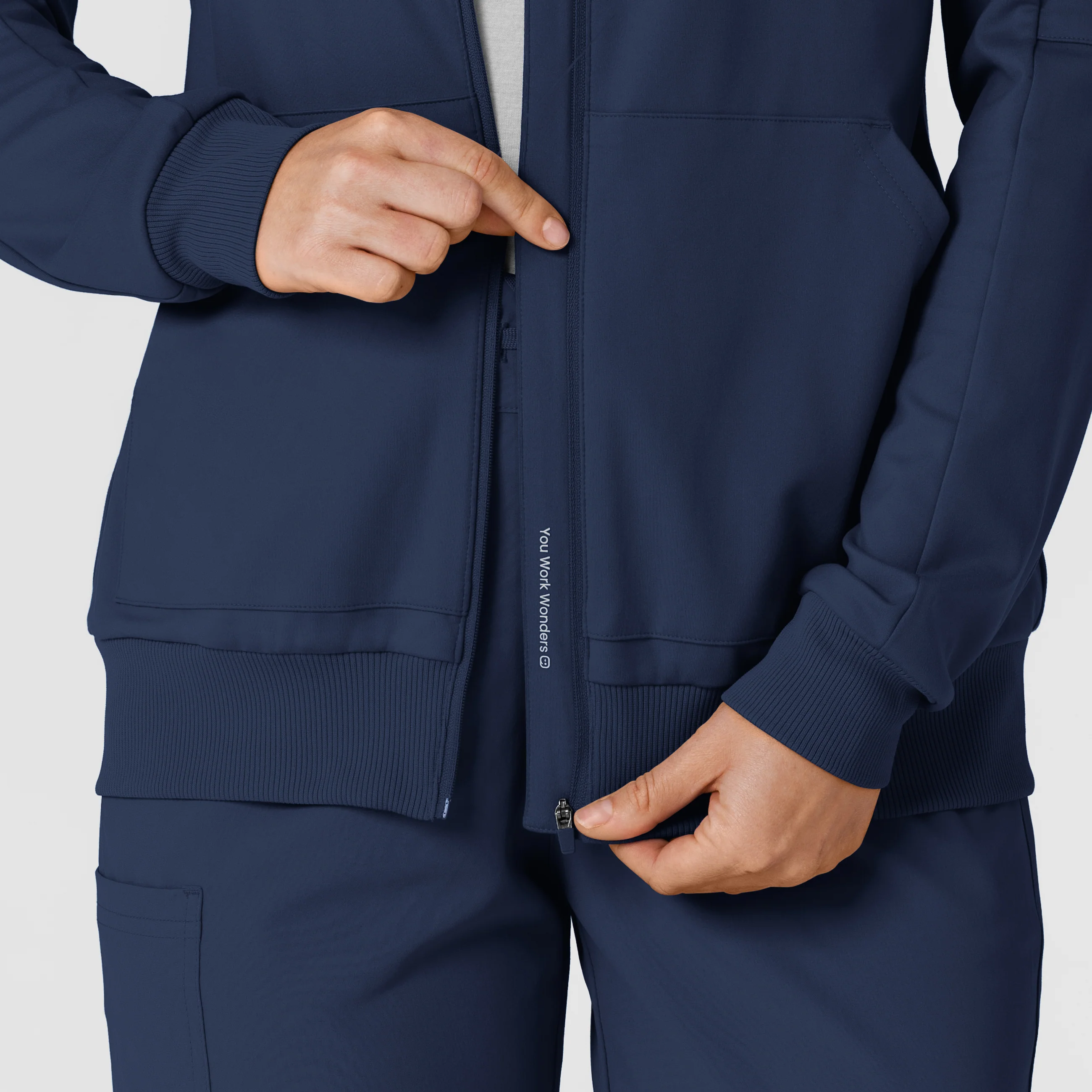 RENEW Knit Women’s Zip Hoodie - Navy - Image 12