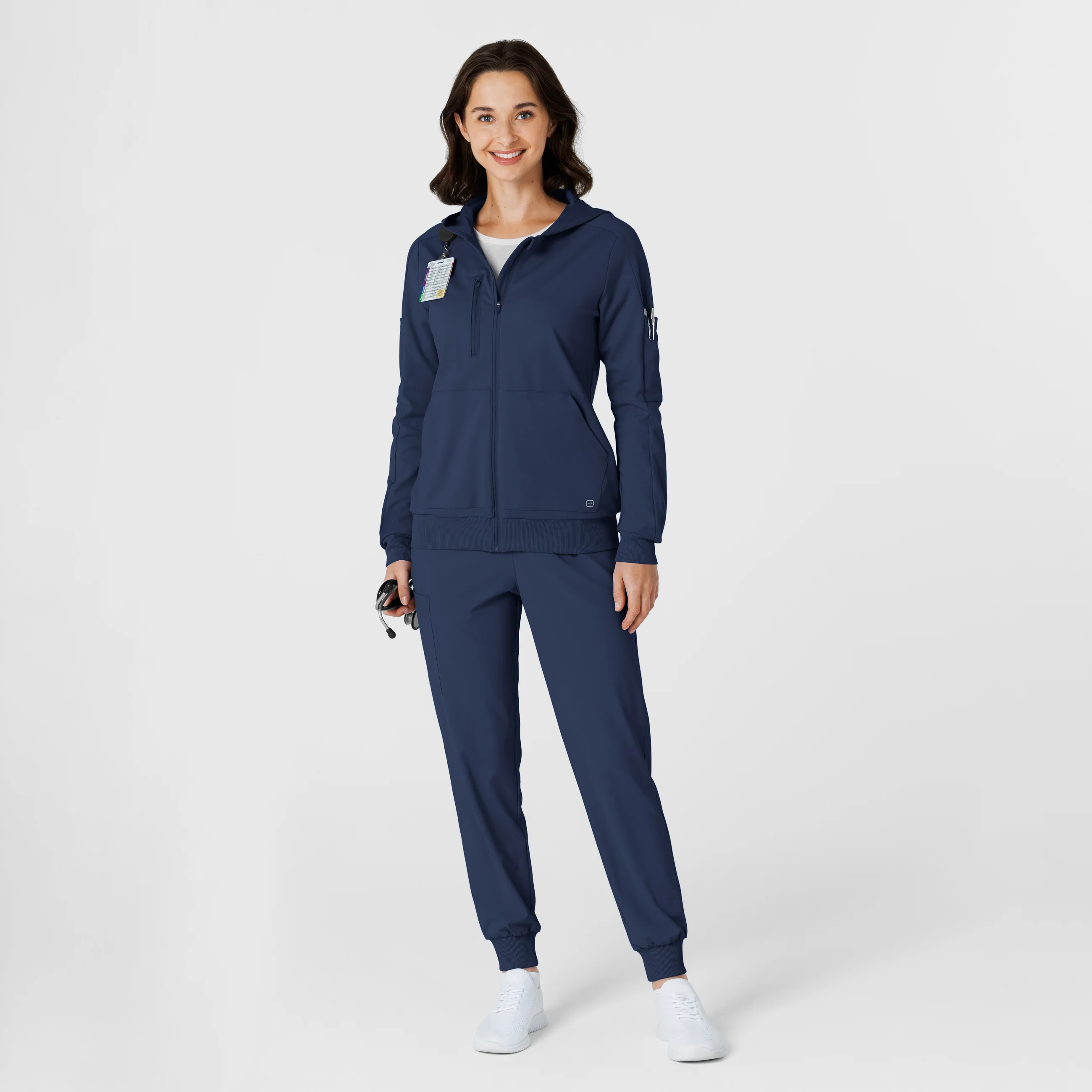 RENEW Knit Women’s Zip Hoodie - Navy - Image 3