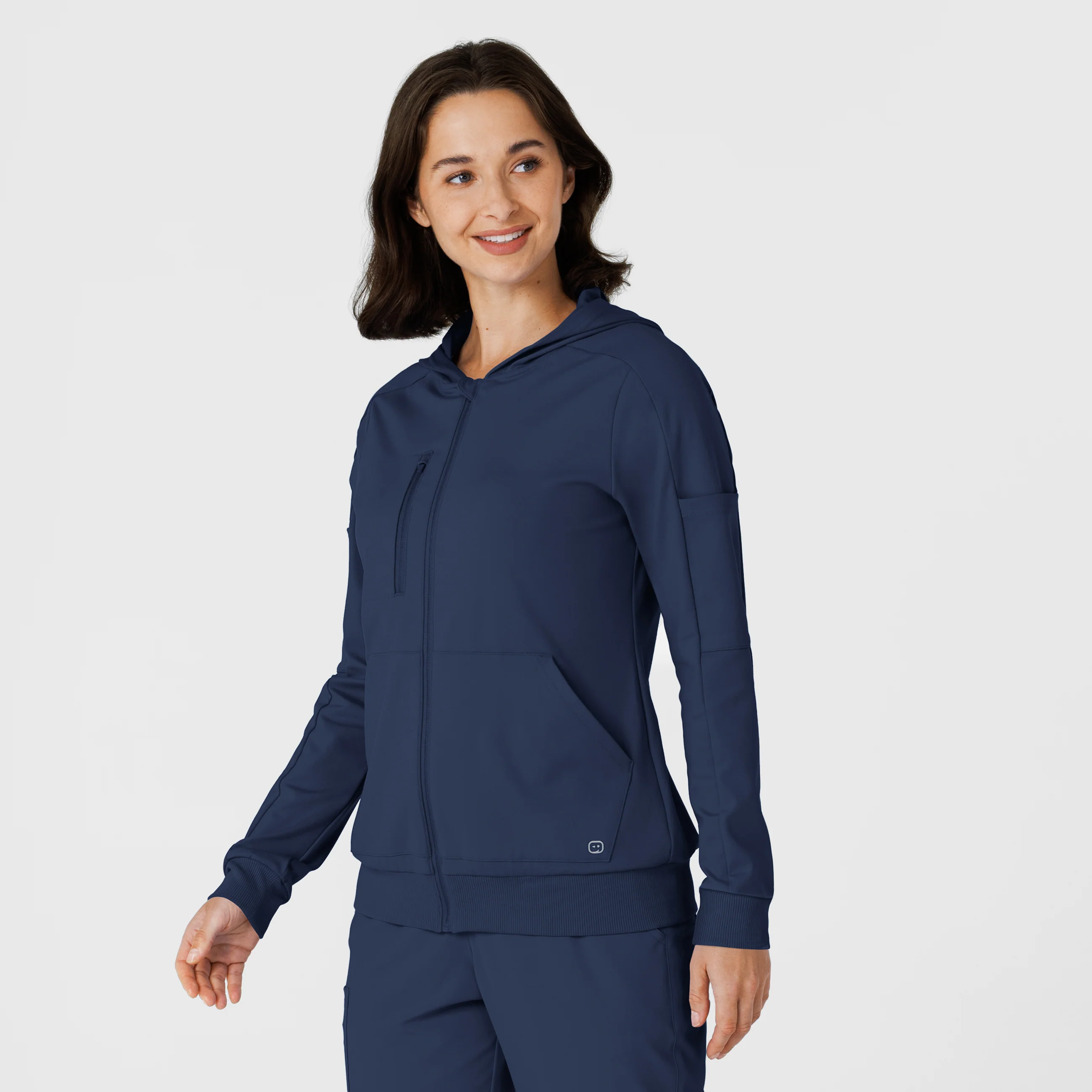 RENEW Knit Women’s Zip Hoodie - Navy - Image 4