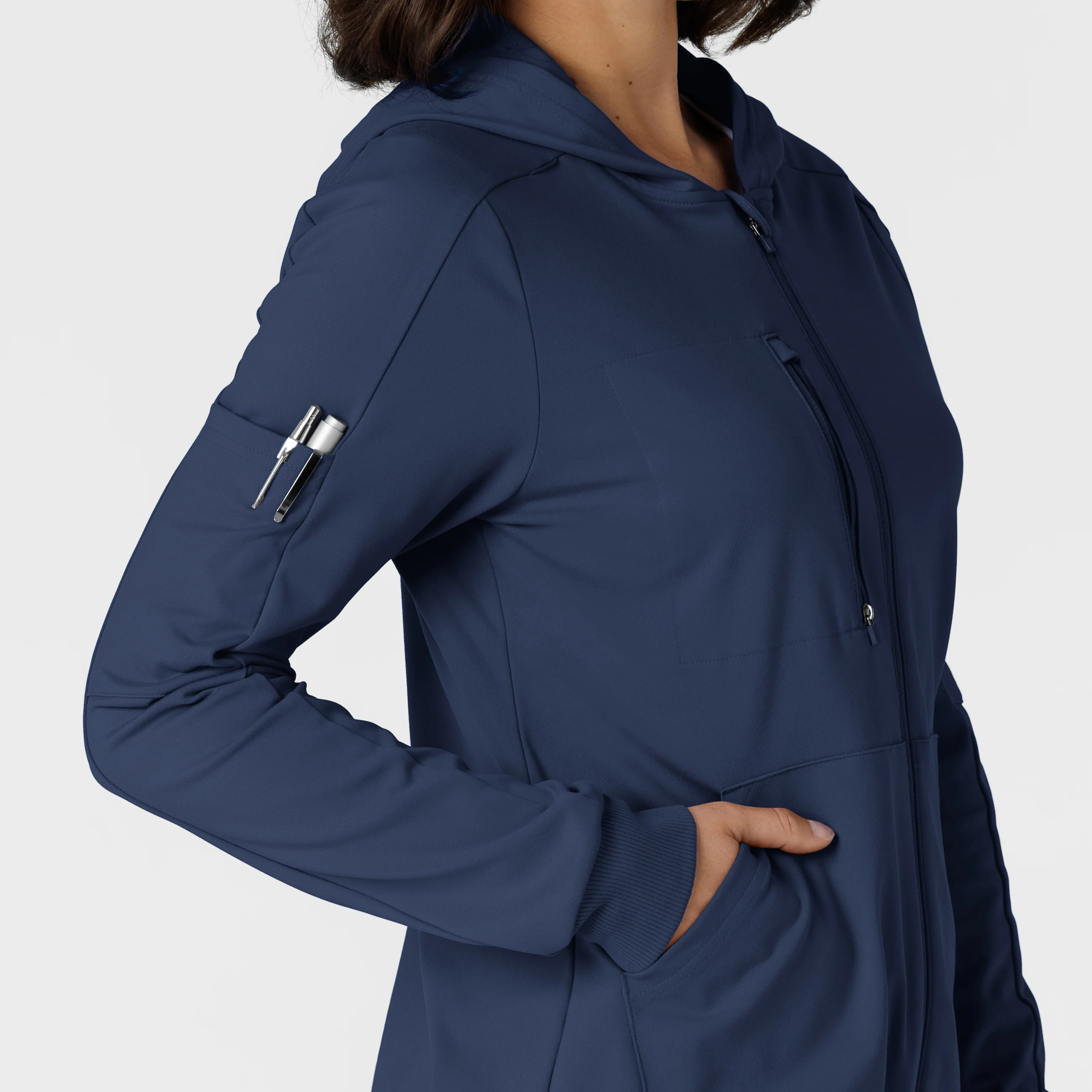 RENEW Knit Women’s Zip Hoodie - Navy - Image 7