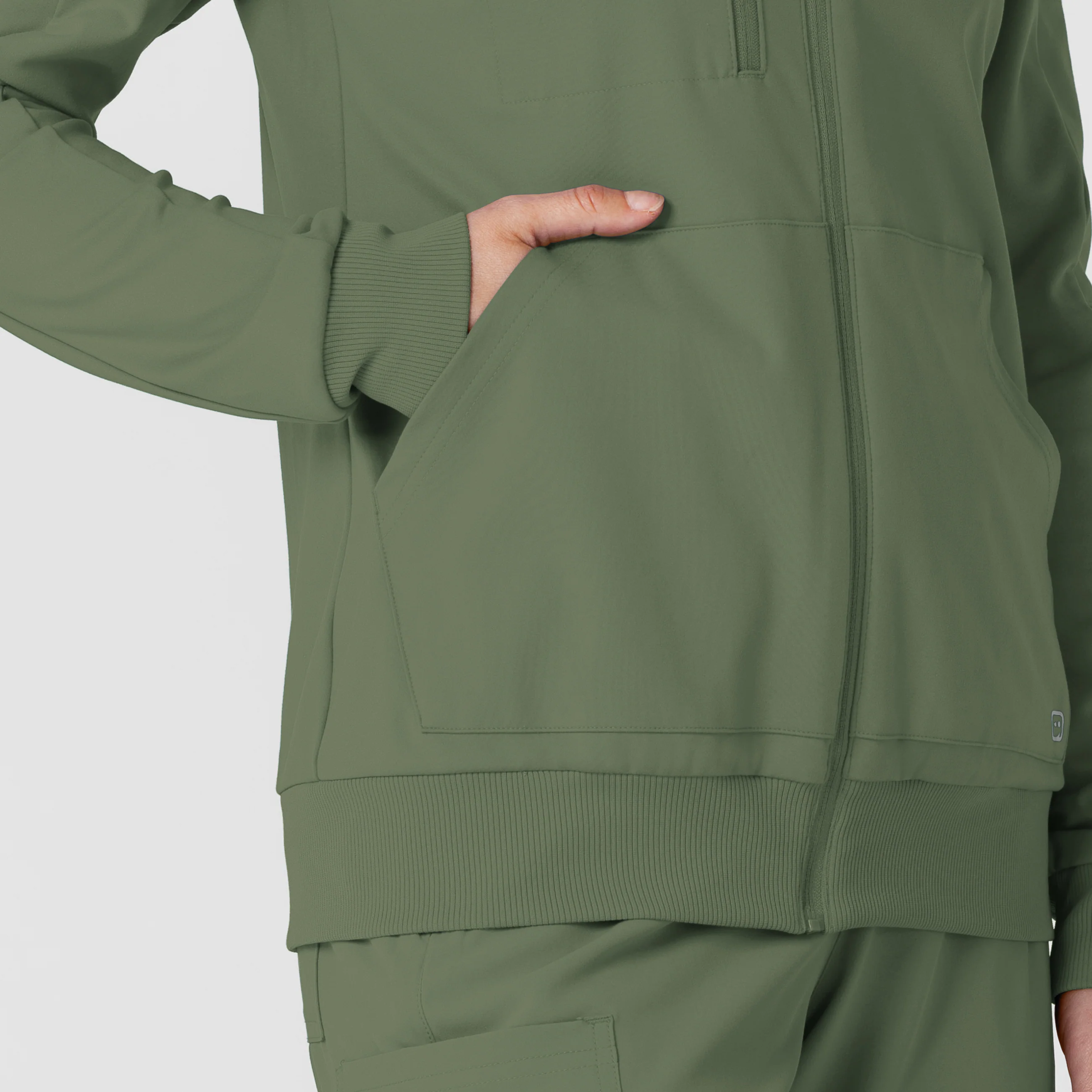 RENEW Knit Women’s Zip Hoodie - Olive - Image 10